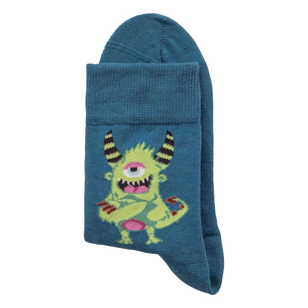 H.I.S Freizeitsocken, (5 Paar), mit lustigen Monstermotiven