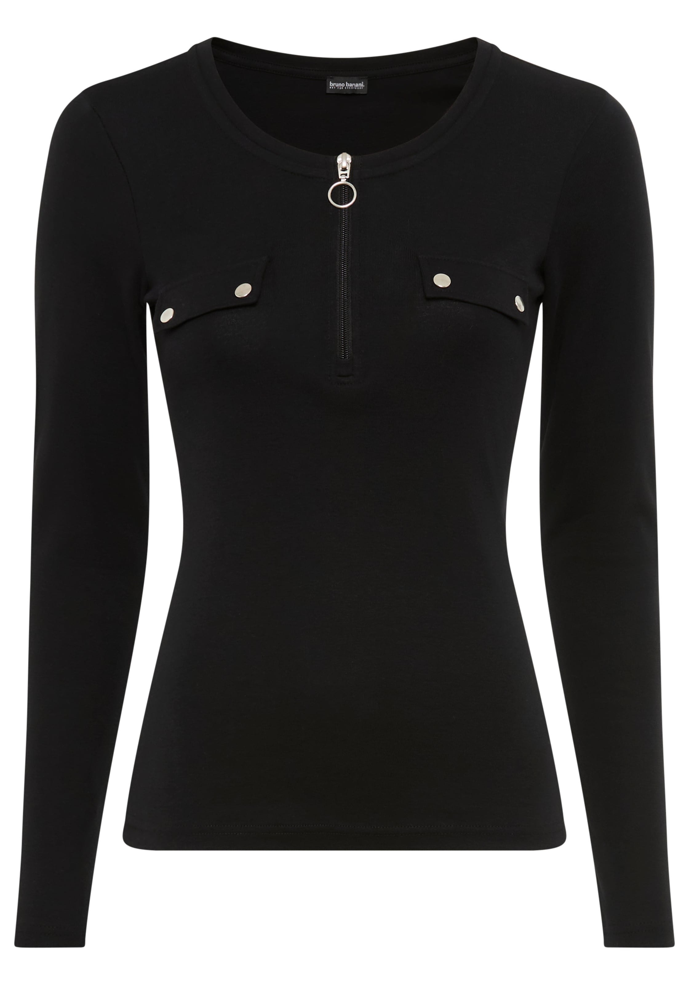 Bruno Banani Longsleeve, mit Reissverschluss im Ausschnitt - NEUE KOLLEKTION