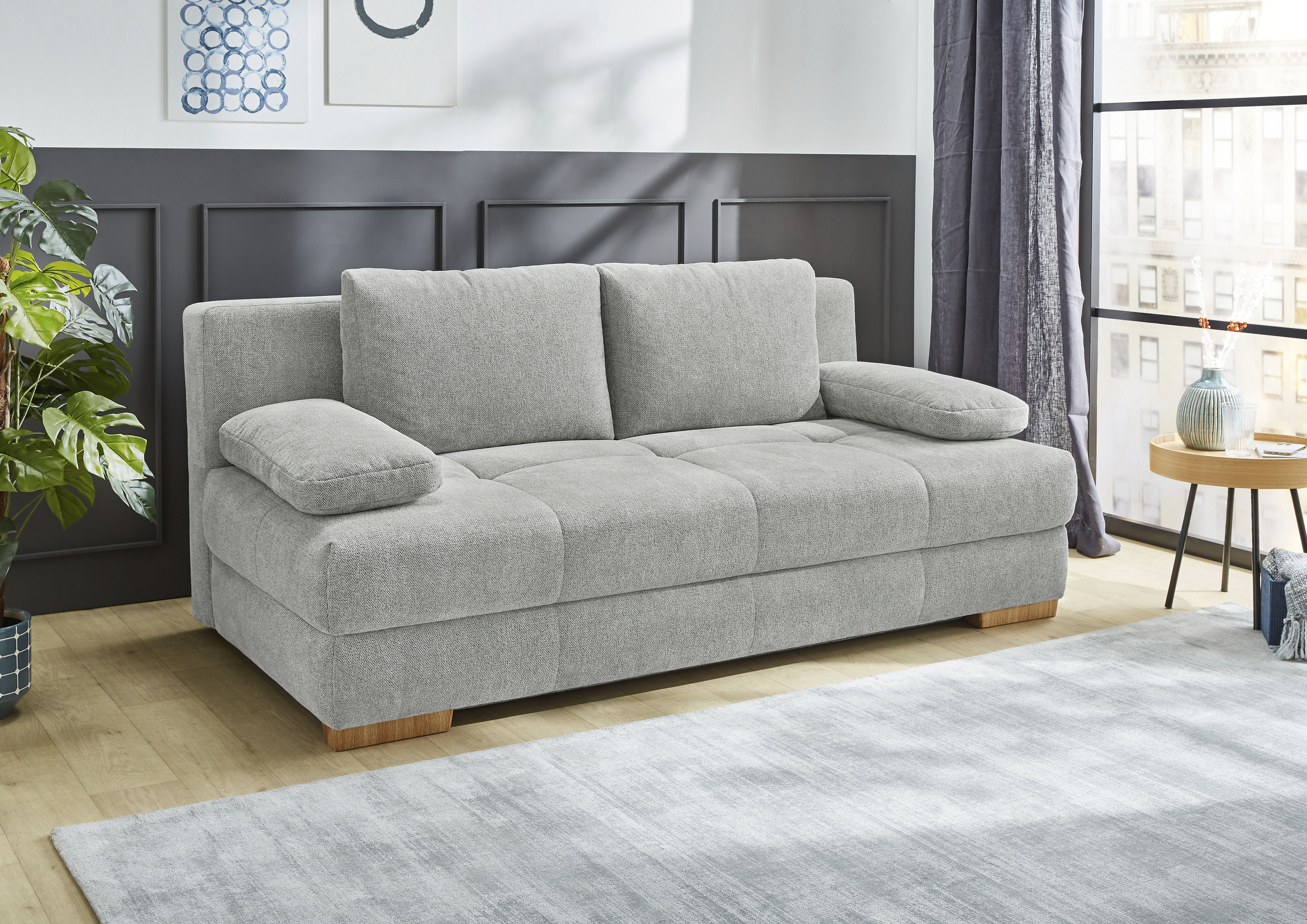 Jockenhöfer Gruppe Schlafsofa "Calli, Liegefl. 160x200 cm, Dauerschläfer, wahlweise mit Topper" mit Schlaffunktion & Bettkasten, Topper, Tonnentaschenfederkern