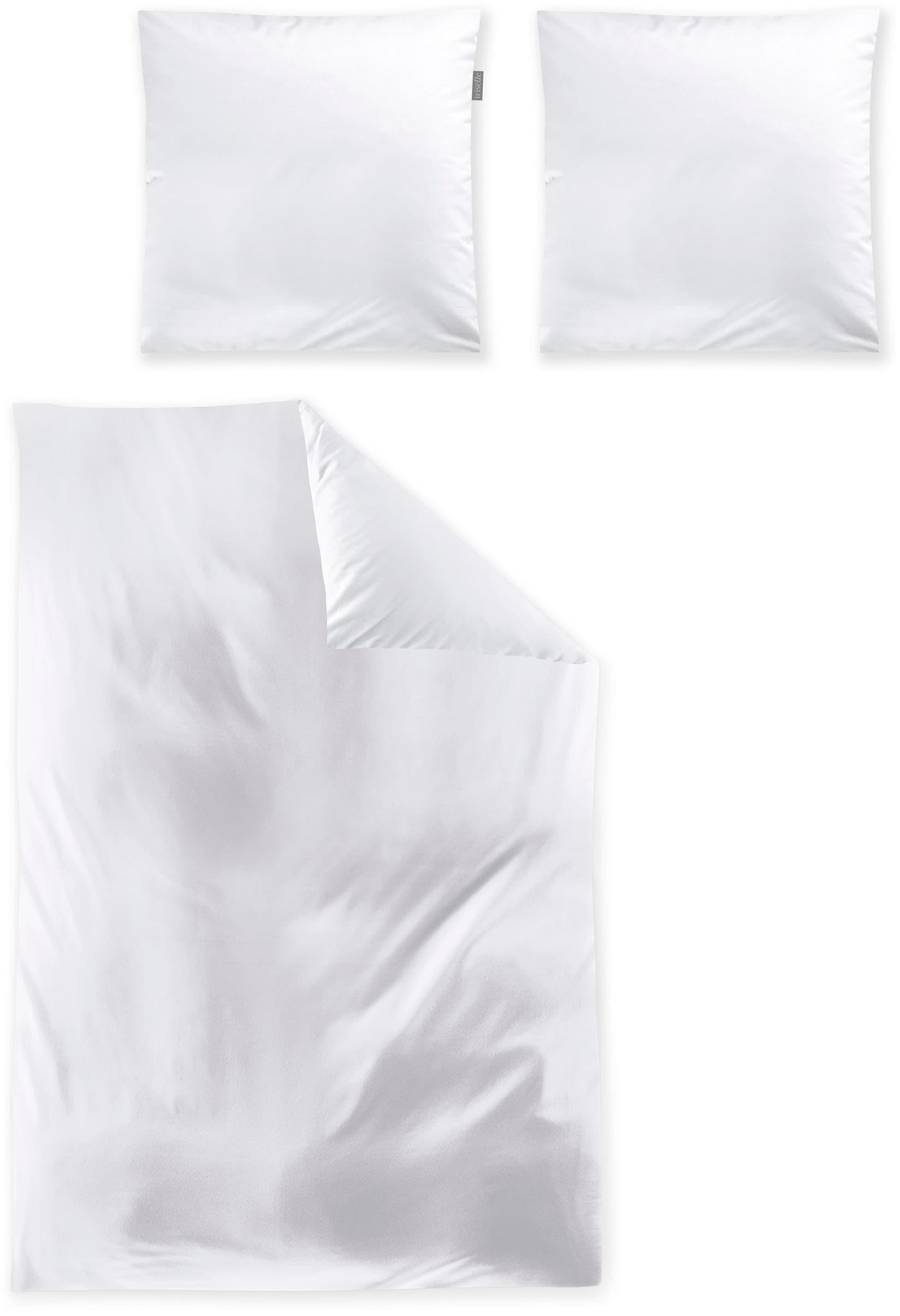 Irisette Bettwäsche »Premium Satin Bettwäsche Paris«, hochwertige Uni Premium Bettwäsche mit Reissverschluss, 100% Baumwolle