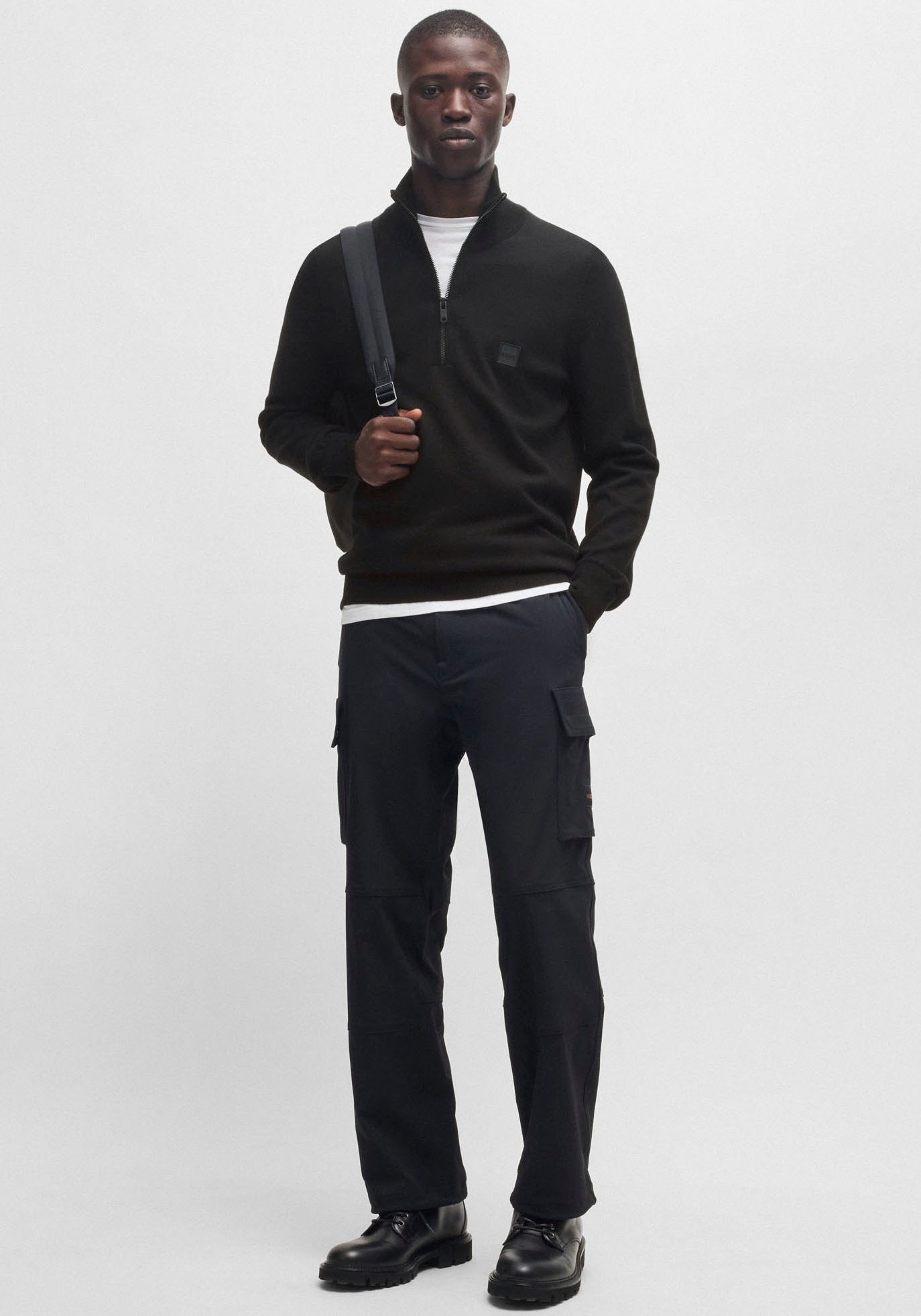 BOSS ORANGE Rollkragenpullover »Kanobix«, mit Ton-in-Ton Logo