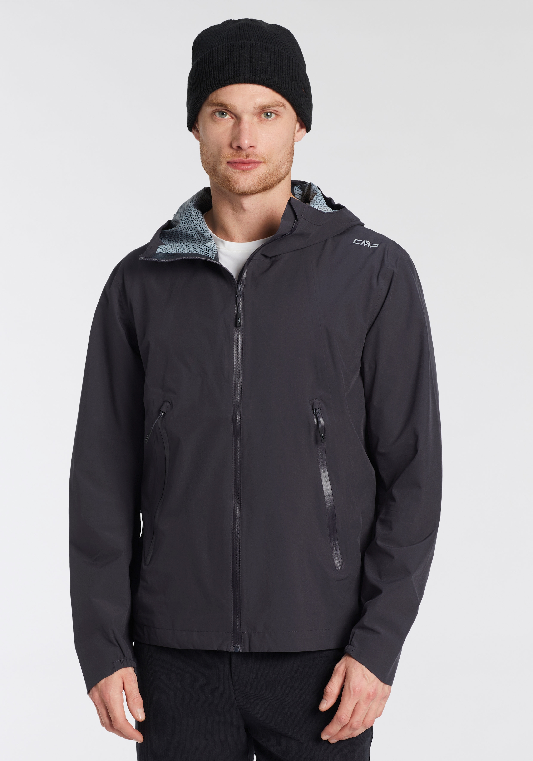 Cmp Antracite Funktionsjacke "Man Jacket Fix Hood" Mit Kapuze Wasserdicht, Winddicht, Atmungsaktiv, Mit Kapuze, Wassersäule 10000