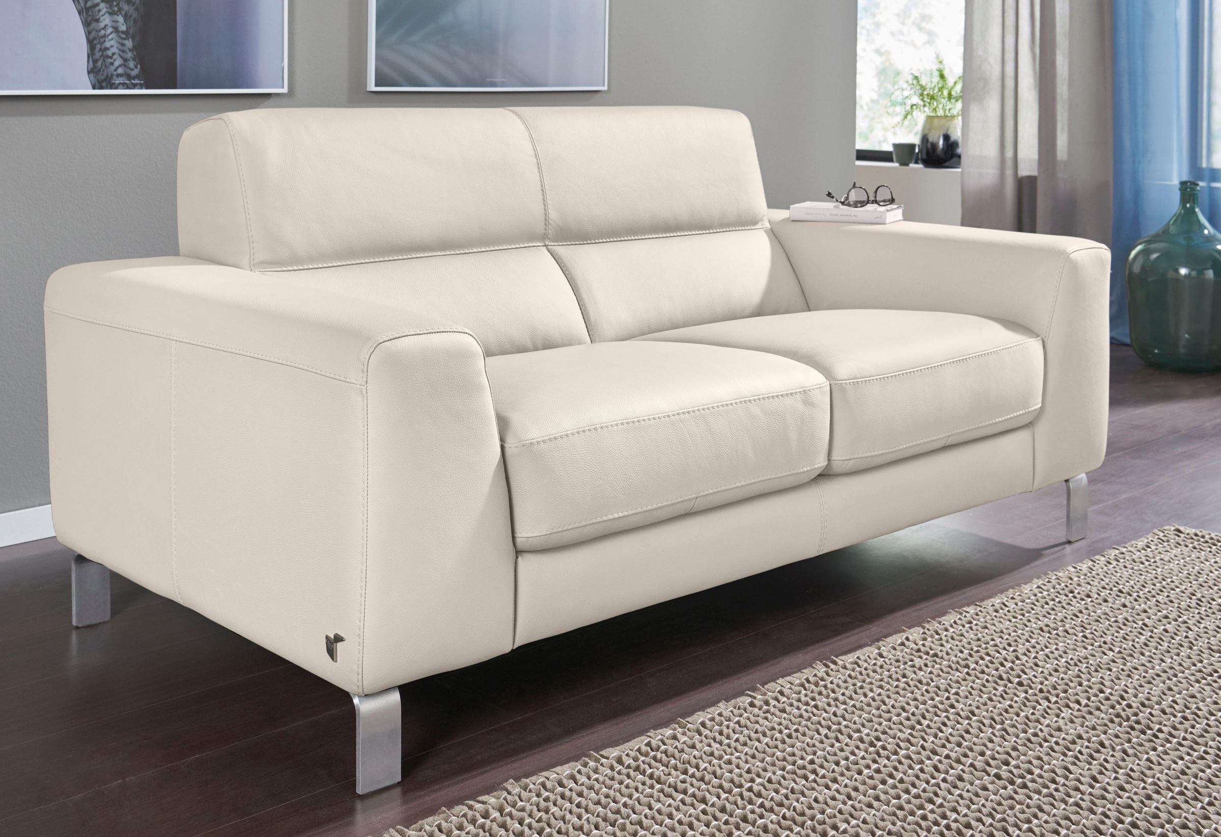 CALIA ITALIA 2,5-Sitzer »Simon, hoher Sitzkomfort, modern und elegant, italienisches Designsofa«, in zwei Lederqualitäten