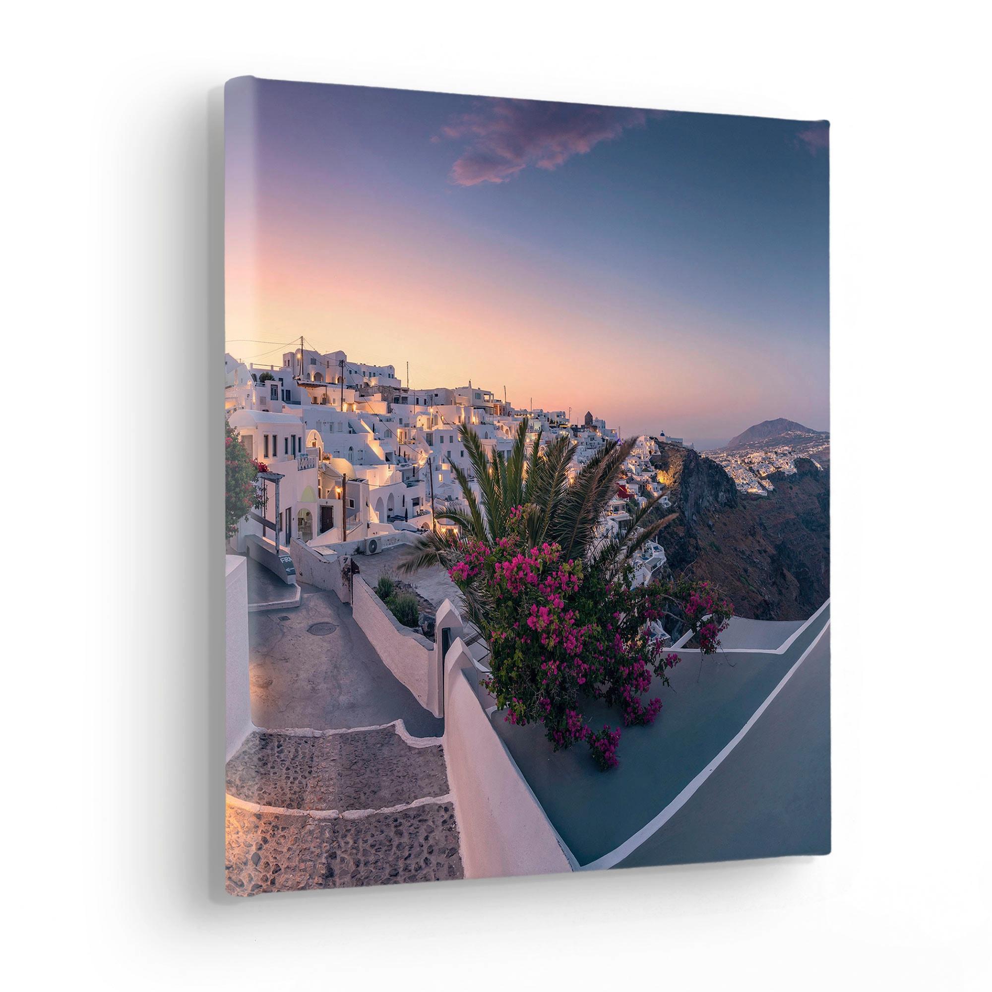 Komar Leinwandbild »Fira to Oia - Grösse 30 x 30 cm«, Baum-Blätter-Natur-Berge-Blumen-Foto-Jahreszeiten-Landschaft-Meer-Strand-Palmen, (Packung, 1 St.), Keilrahmenbild mi Echtholzrahmen