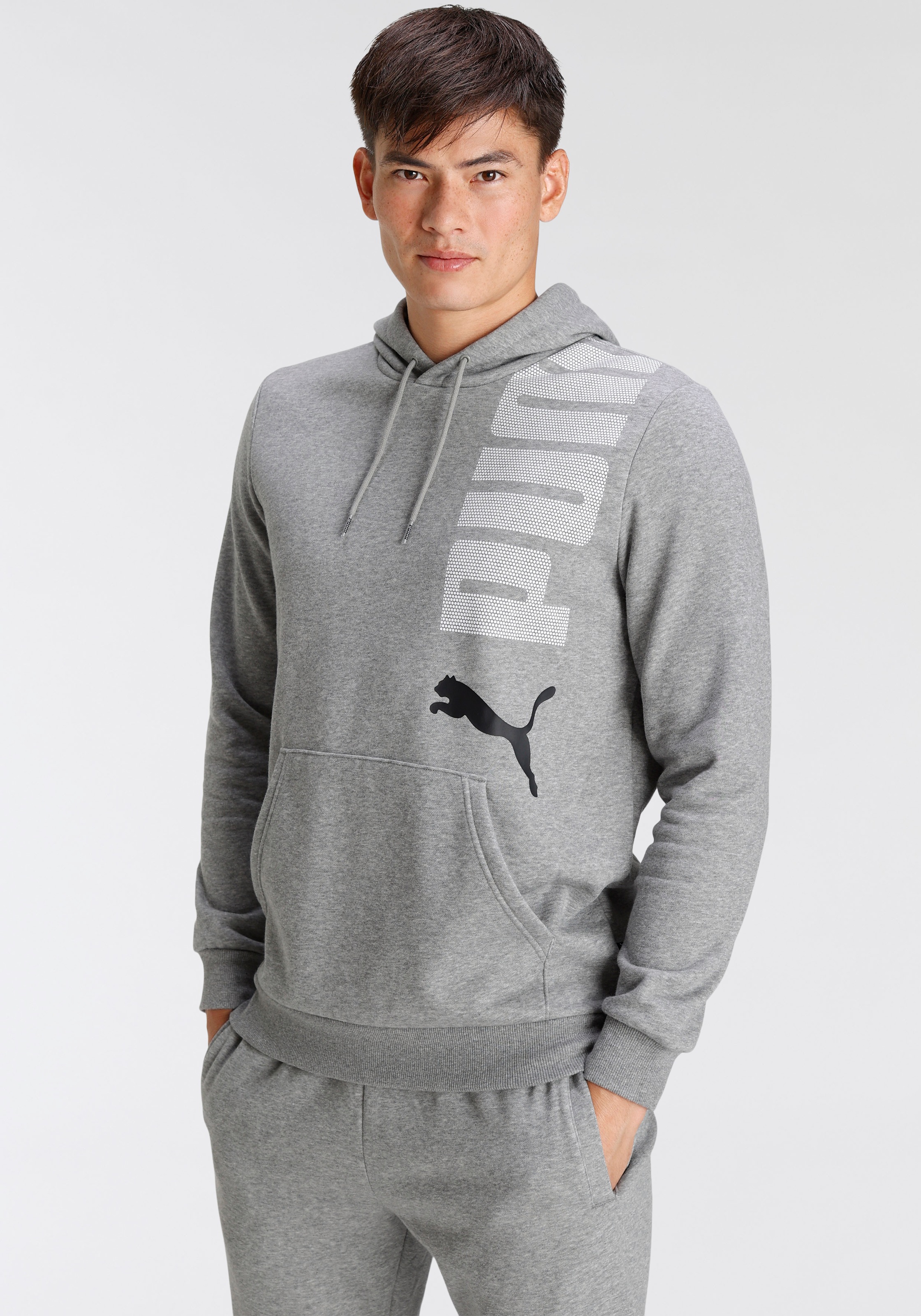 PUMA Kapuzensweatshirt, mit Kapuze, aus Baumwolle und Polyester, mit Rundhalsausschnitt