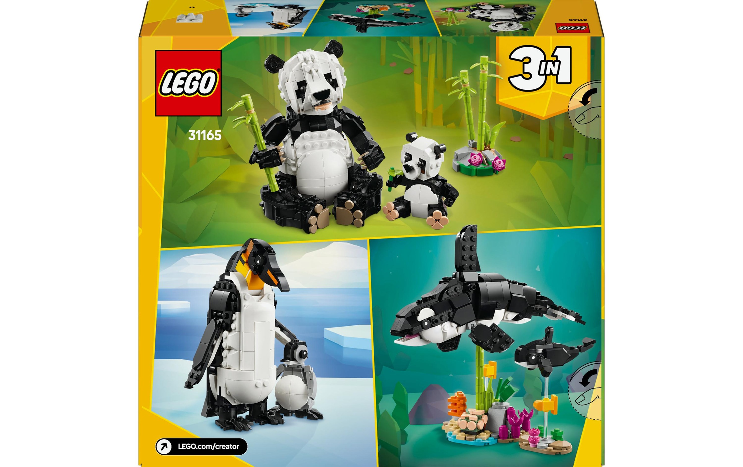 LEGO® Spielbausteine »Creator Wilde Tiere: Pandafamilie 31165«, (626 St.)