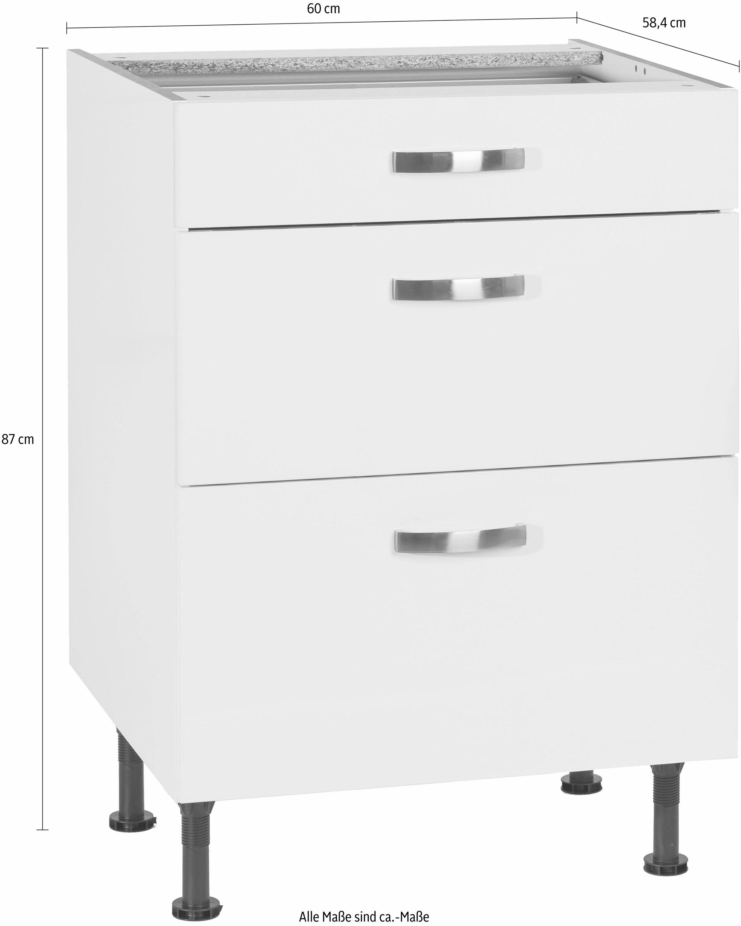 KOCHSTATION Unterschrank »KS-Cara«, Breite 60 cm, mit Vollauszügen und Soft-Close-Funktion