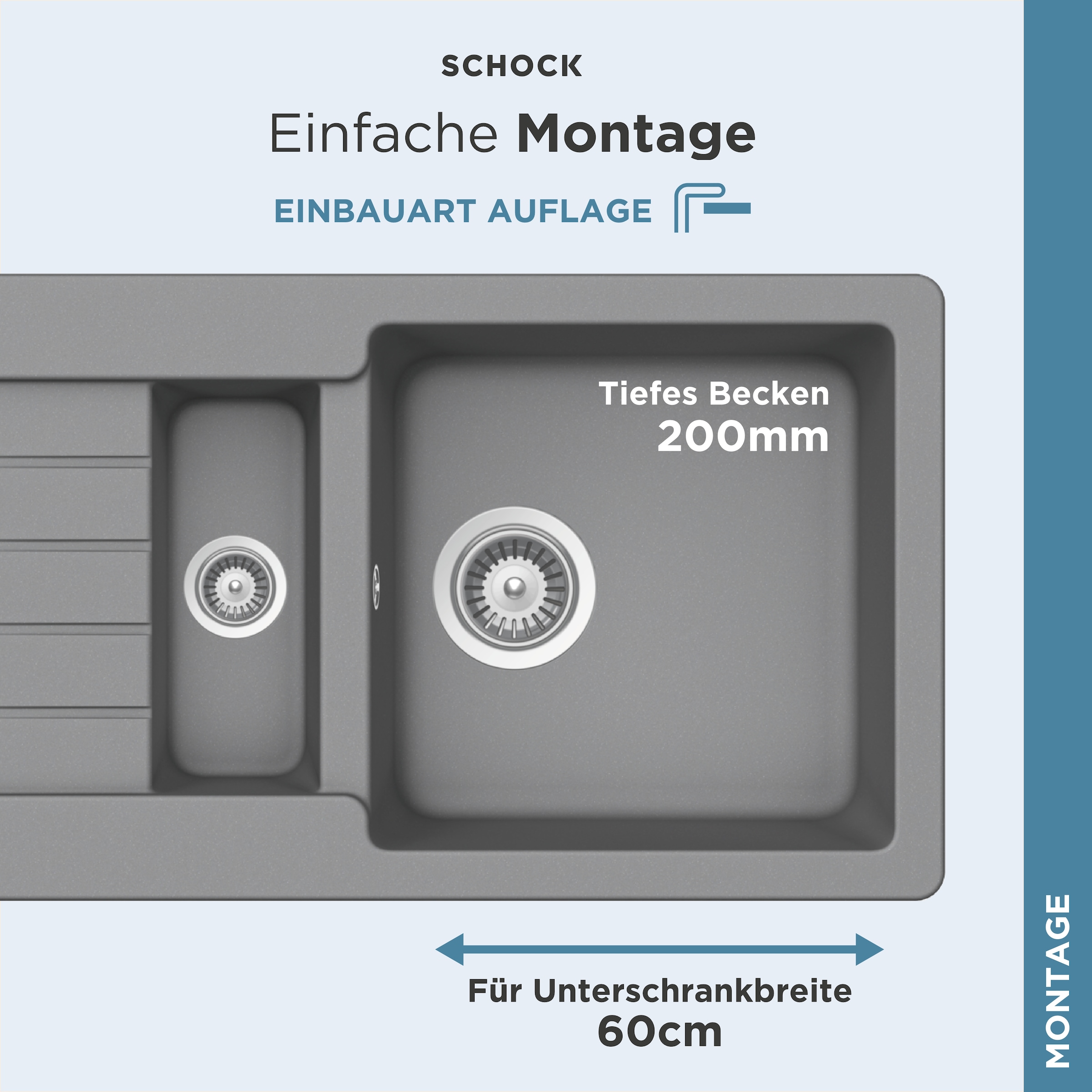 Schock Granitspüle »Typos DS«, mit Restebecken