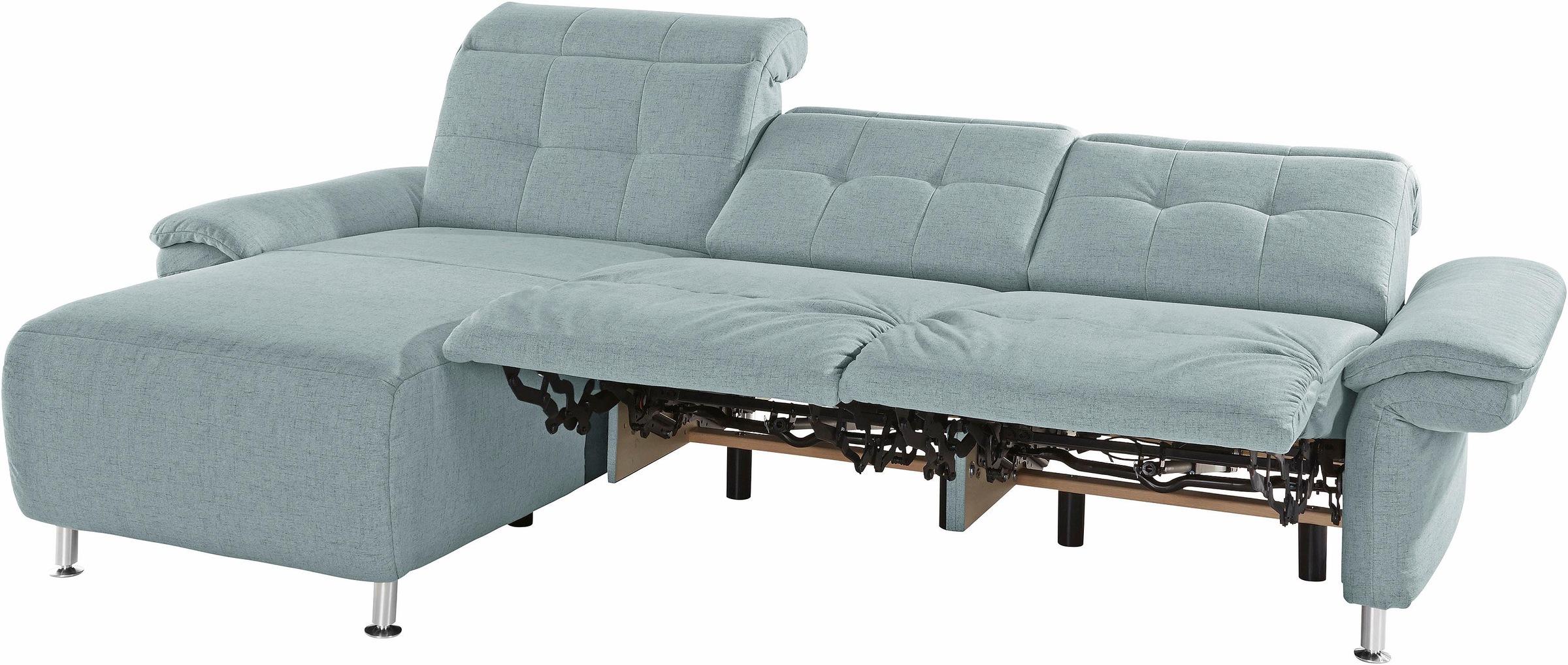 Places of Style Ecksofa »Manhattan L-Form«, 2 Sitze mit elektrischer Relaxfunktion, verstellbare Armlehnen