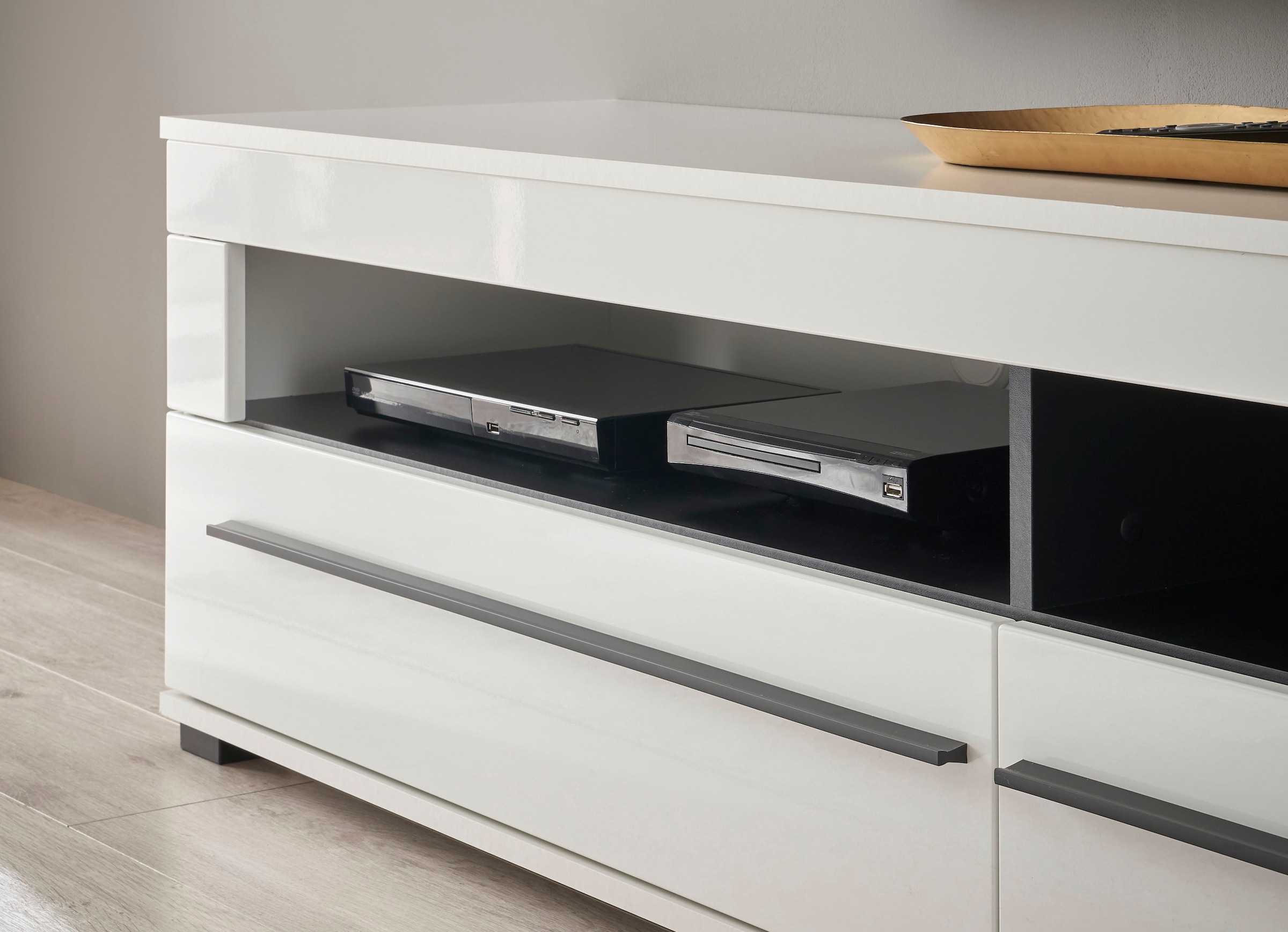 INOSIGN Wohnwand »Cantara, moderne Anbauwand, Wohnzimmer-Set, in Eiche Evoke oder Weiss«, (Set, 4 St.)
