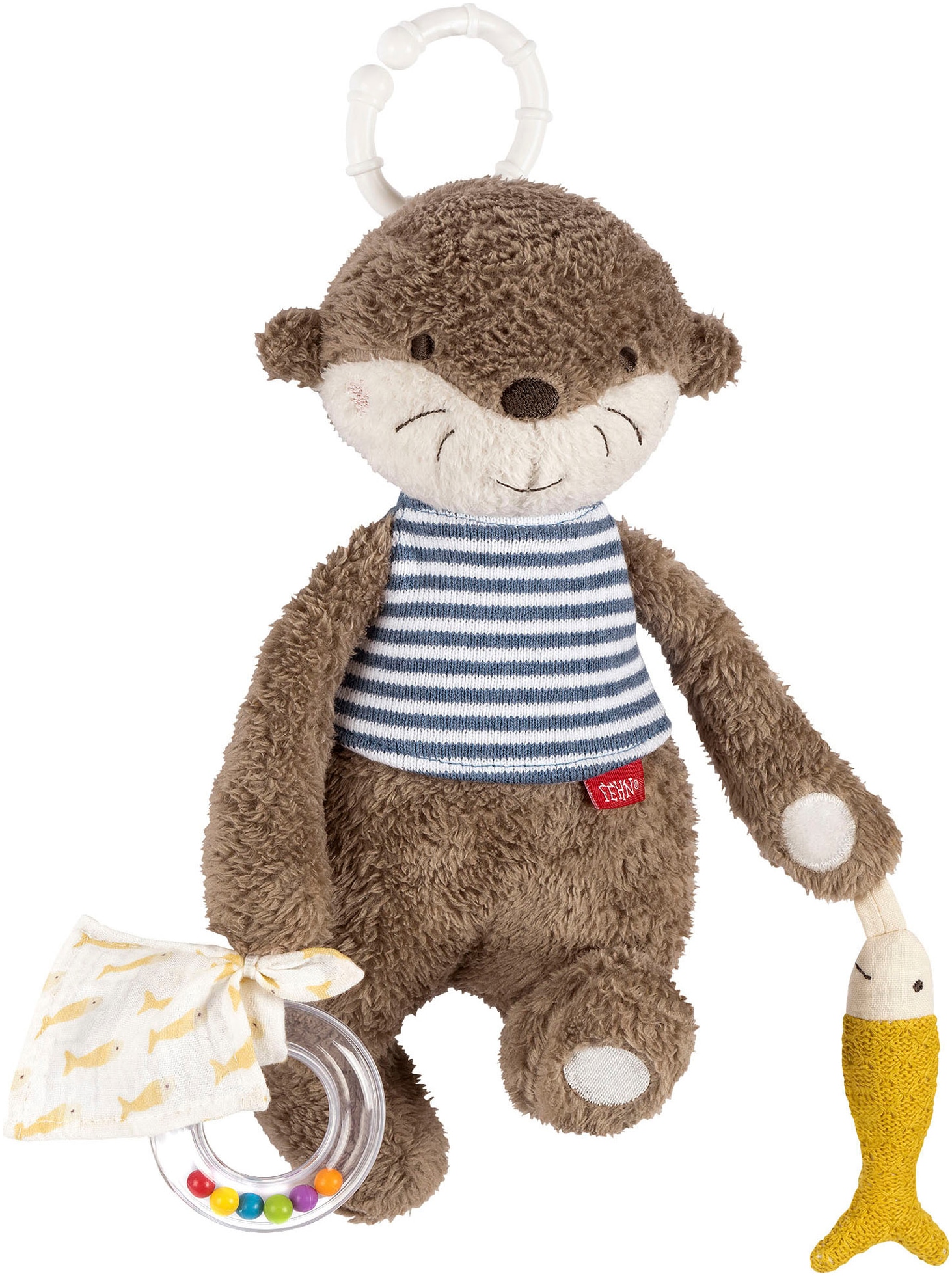 Fehn Greifspielzeug "Otter Theo, Activity-Otter" zur Befestigung an Kinderwagen, Babyschale oder Bett