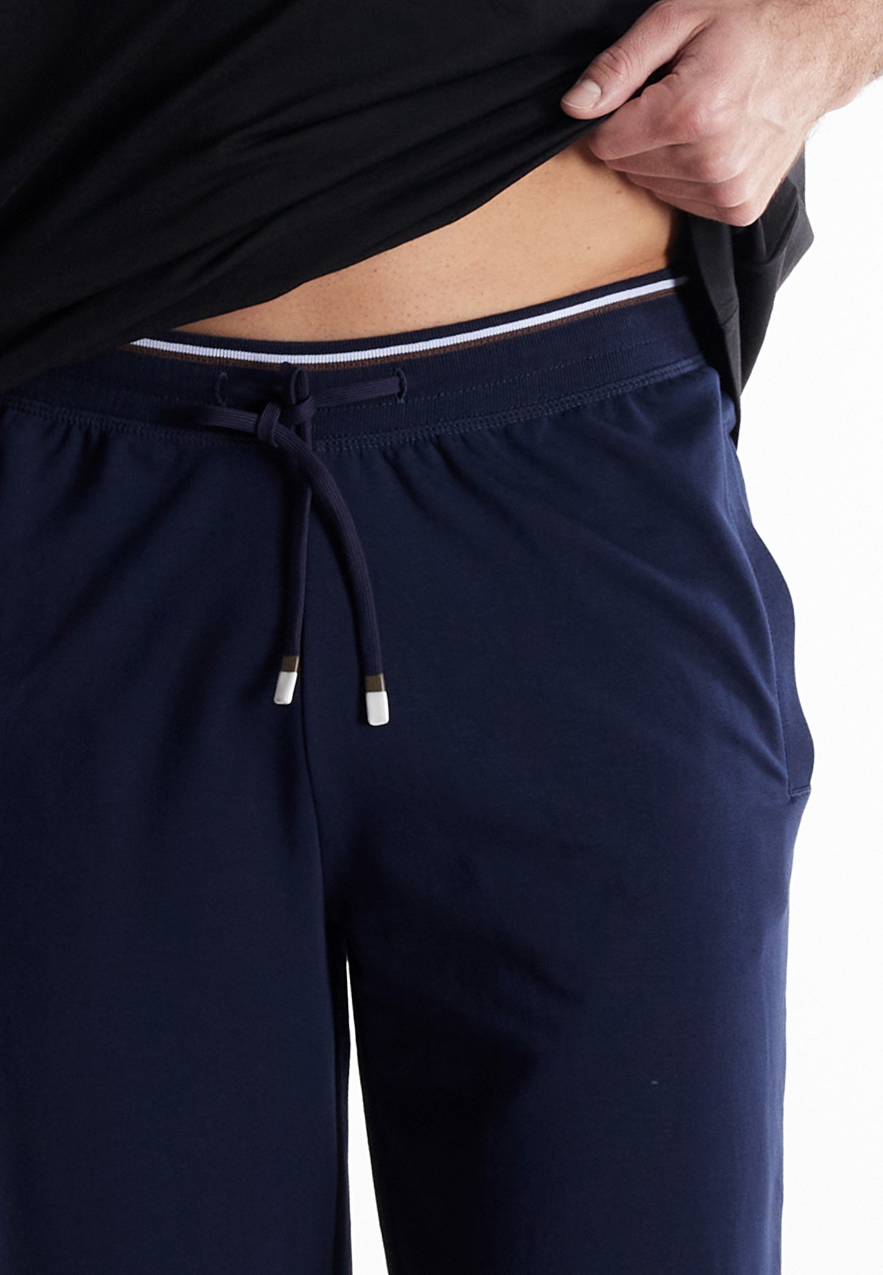 bugatti Pyjamahose »Bologna«, mit Seitentaschen, niedriger Bund, bequem, elastisch, Materialmix