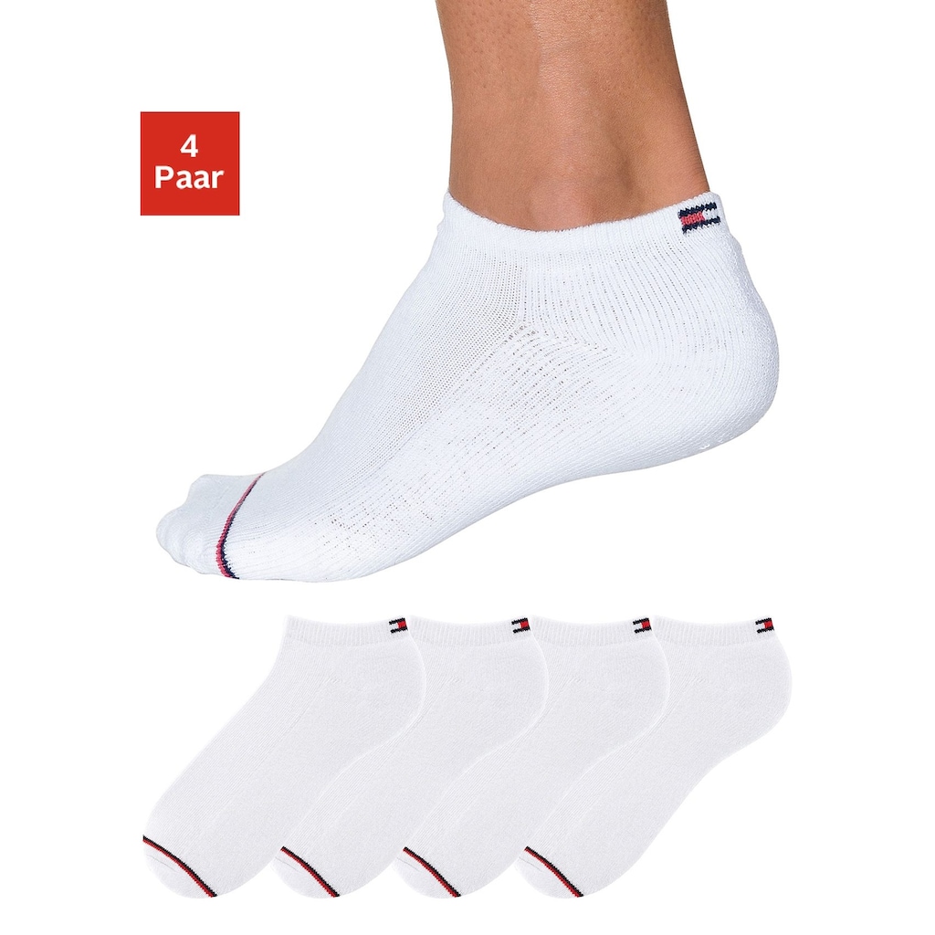 Tommy Hilfiger Sneakersocken, (4 Paar), mit Fussfrotteé