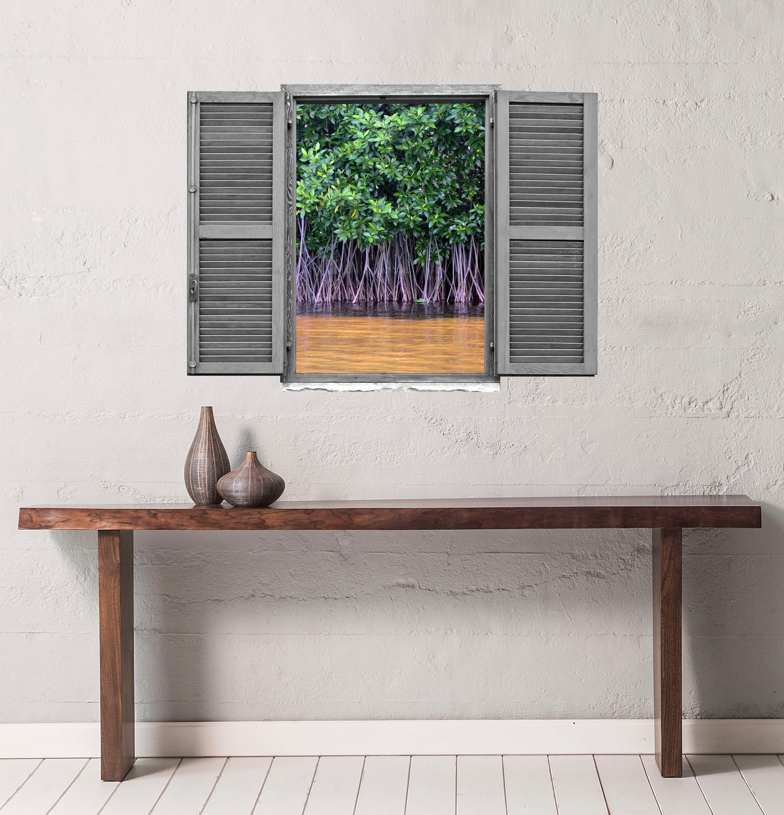 queence Wandtattoo »Bäume im See«, (1 St.), Wandsticker, Wandbild, selbstklebend, 3D, Fenster