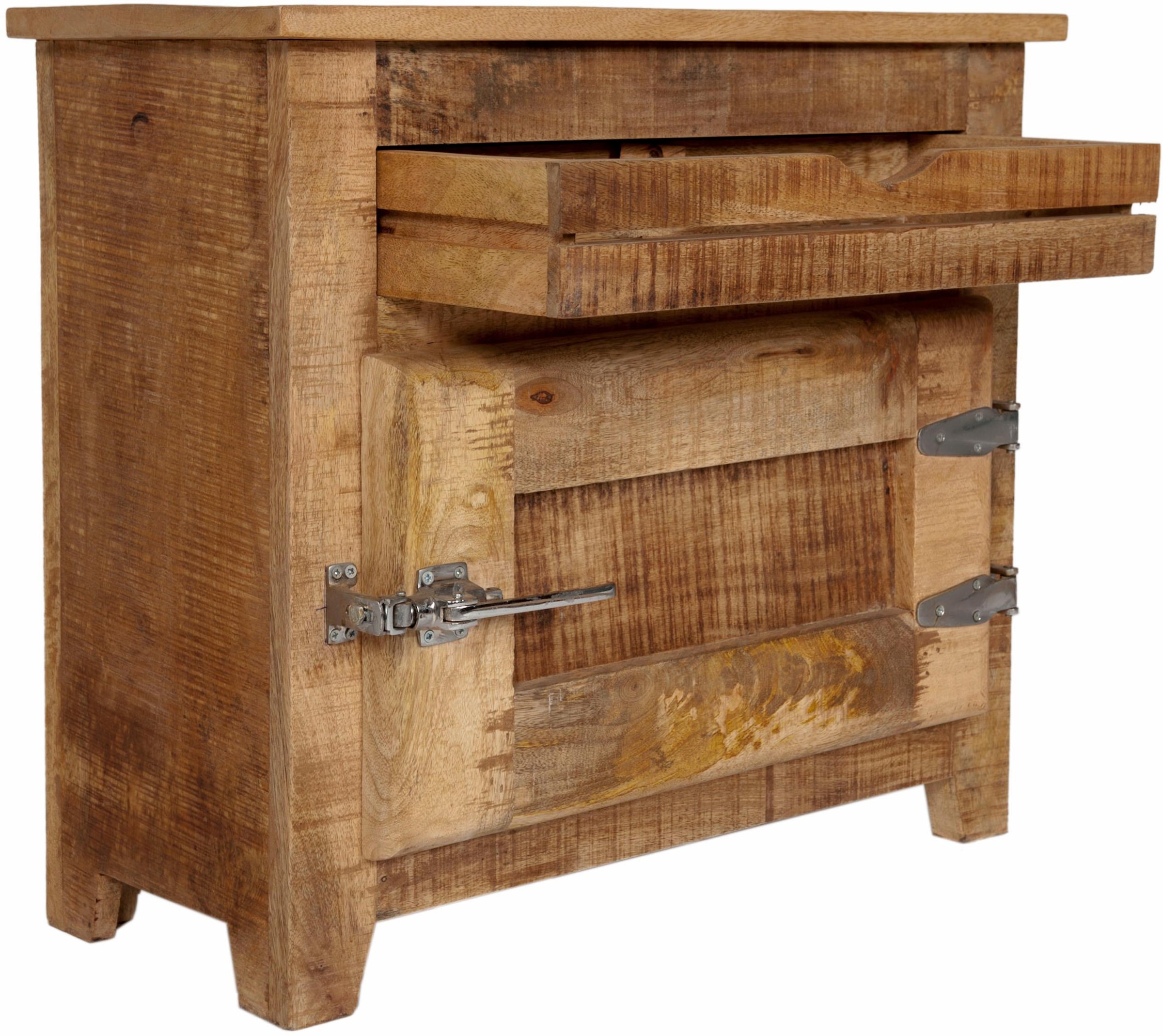 SIT Badkommode »Frigo«, Mangoholz im Antik-Look mit Kühlschrankgriffen, Breite 67 cm