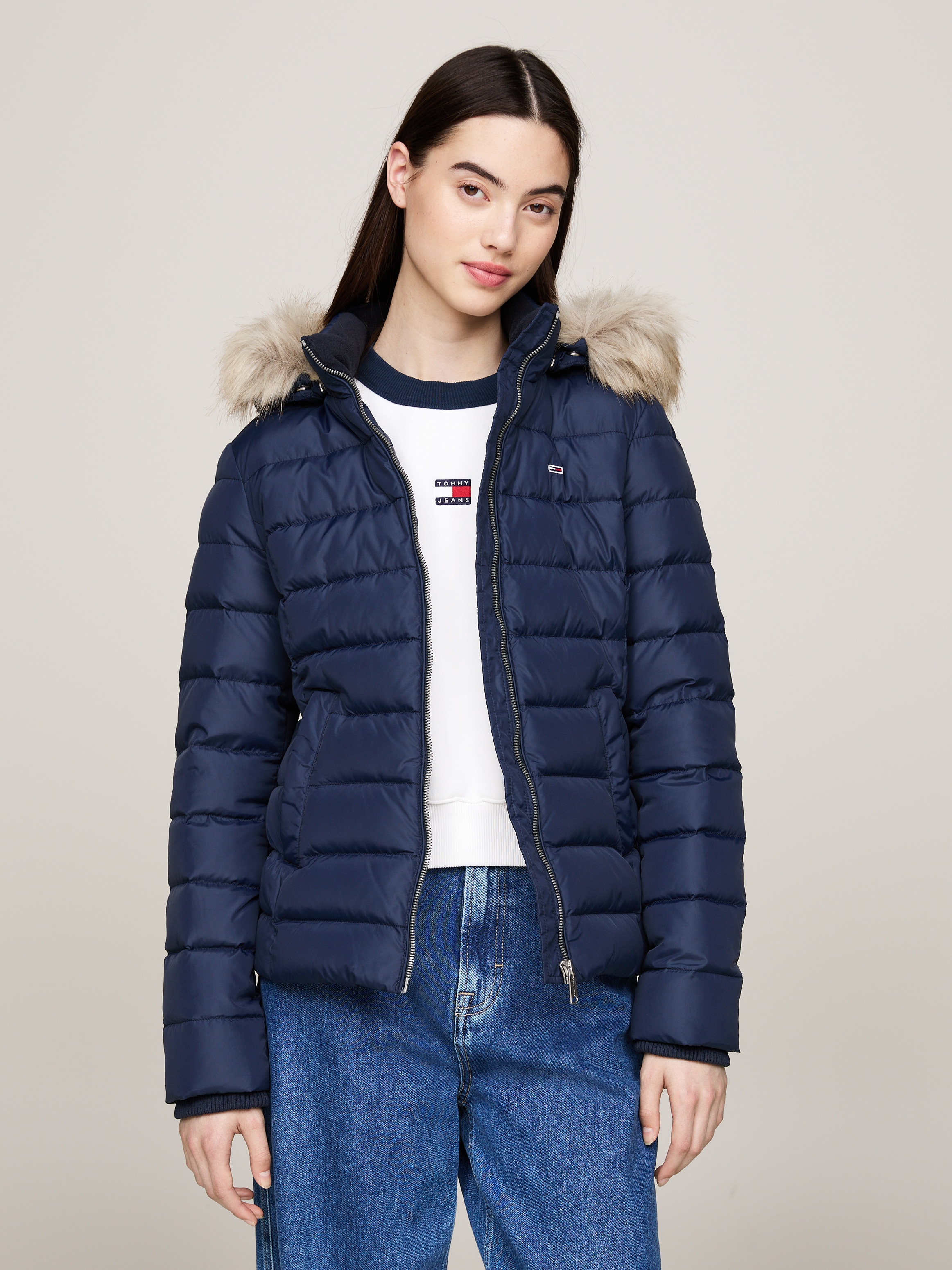 Tommy Jeans Curve Steppjacke »TJW BASIC HOODED DOWN JACKET EXT«, mit Kapuze, in Grossen Grössen, mit Kapuze