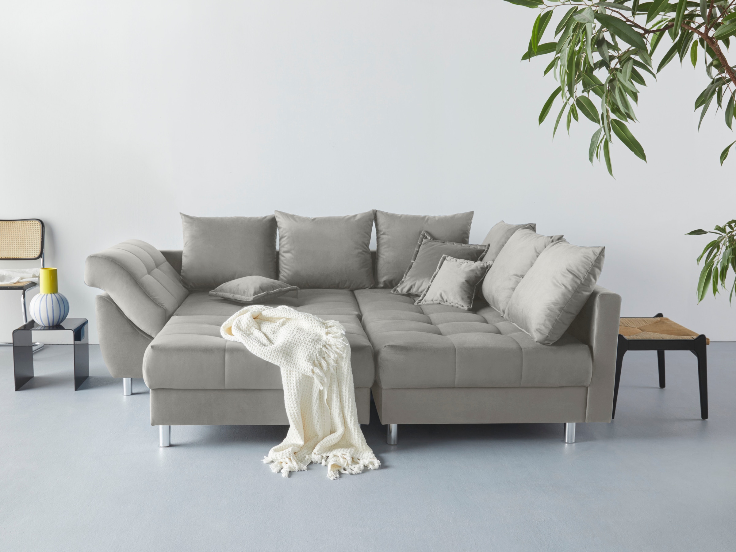 COLLECTION AB Ecksofa »(Spar-Set) Innsbruck L-Form und Hocker«, (Spar-Set), Ecksofa und Hocker, Recamiere links oder rechts montierbar
