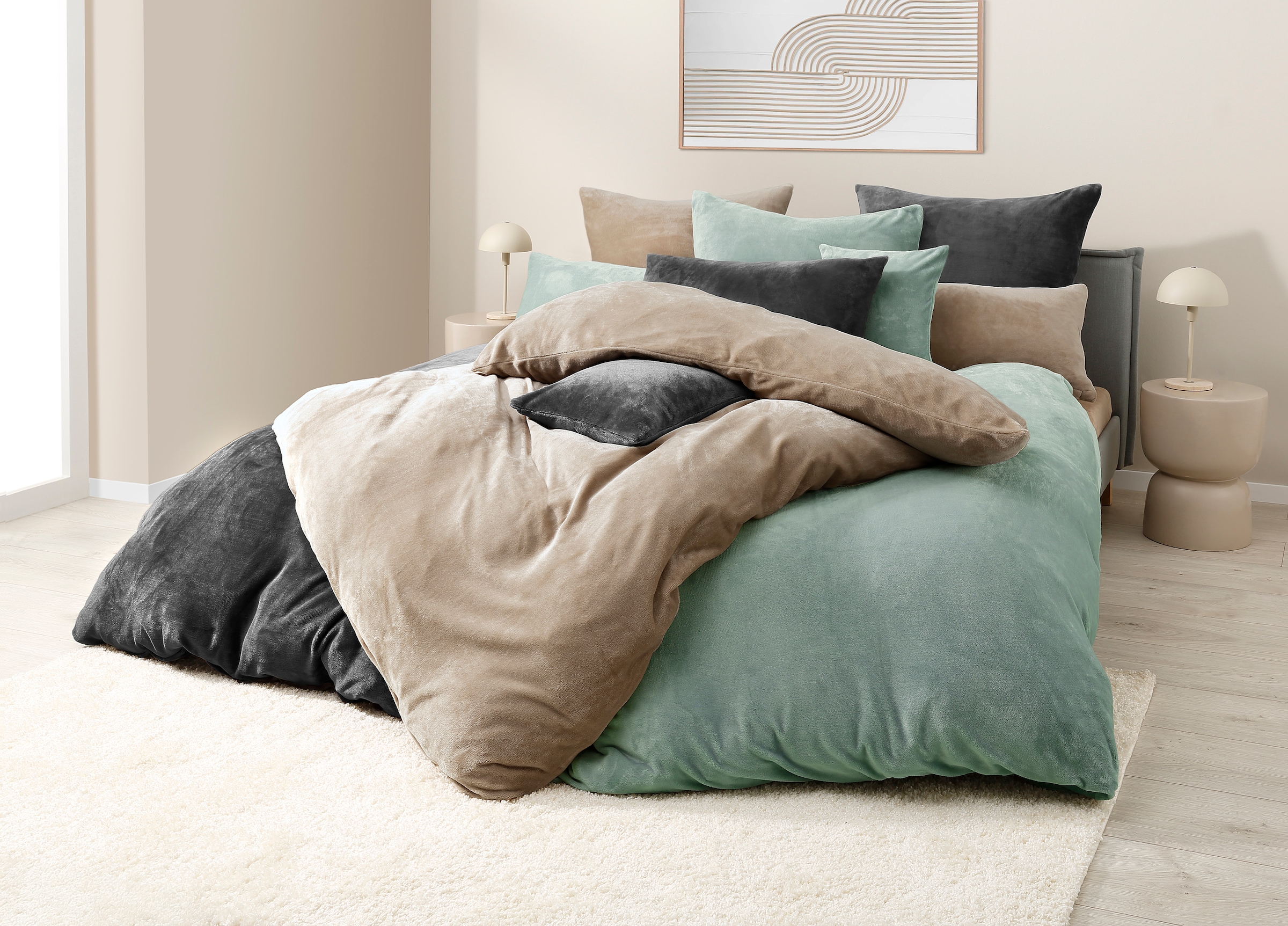 my home Bettwäsche »Desner3«, Bettwäsche mit Reissverschluss, Cashmere-Touch, kuschelig & weich