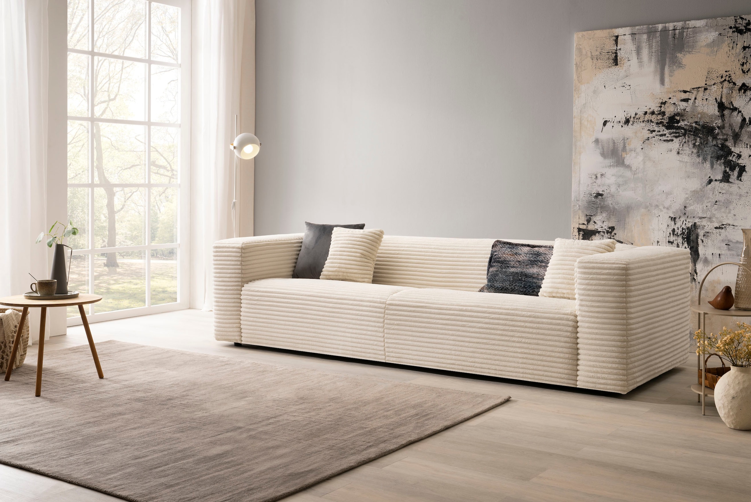 andas 3-Sitzer »BAKELS, Couch in Cord oder Boucle-Stoff, Sofa im modernen Design«, bequemer Sitzkomfort,in 2 Stoffen und 8 Farben lieferbar