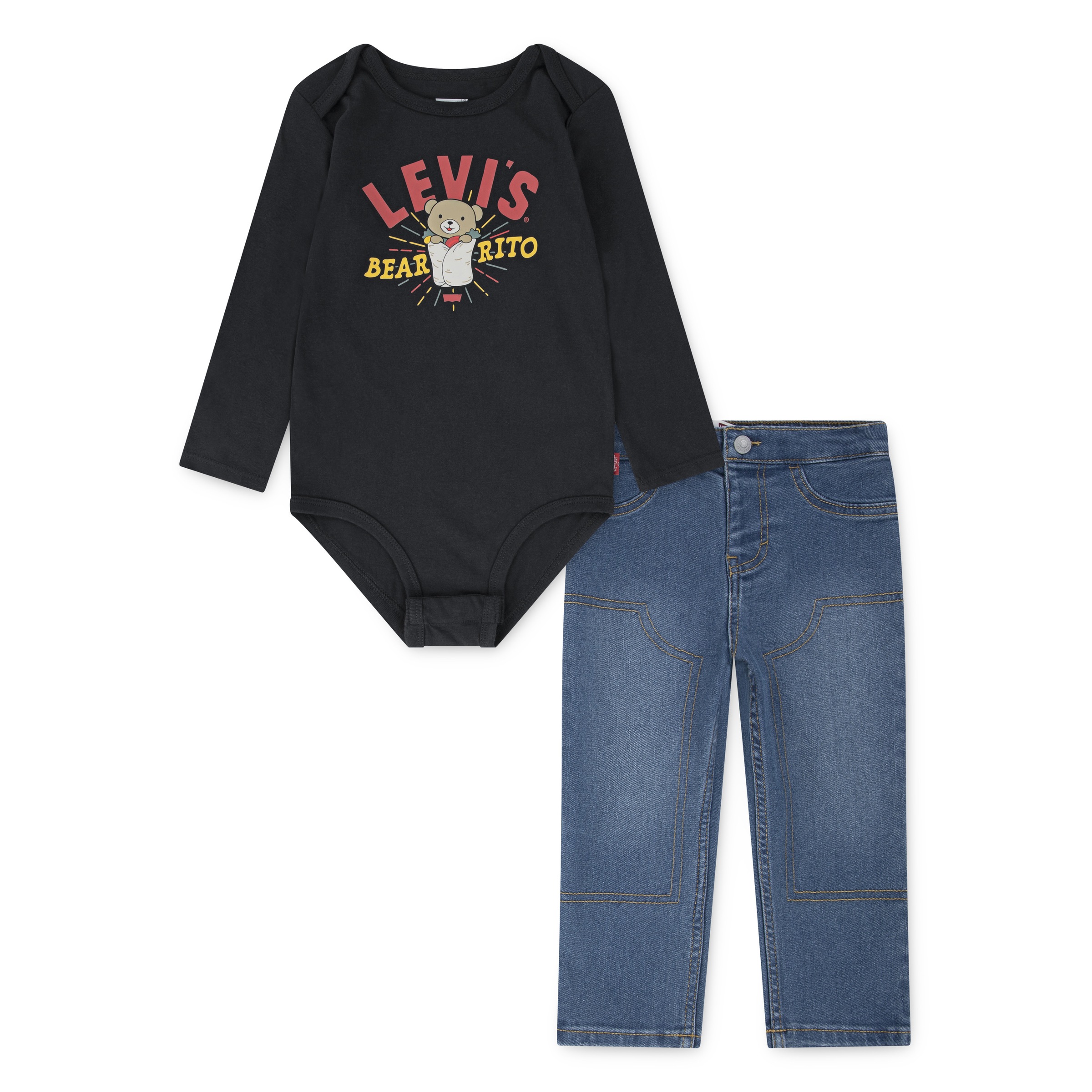 Levi's® Kids Body & Hose »LVB BEARRITO DENIM SET« Set, 2 Stk. mit lustigem Print