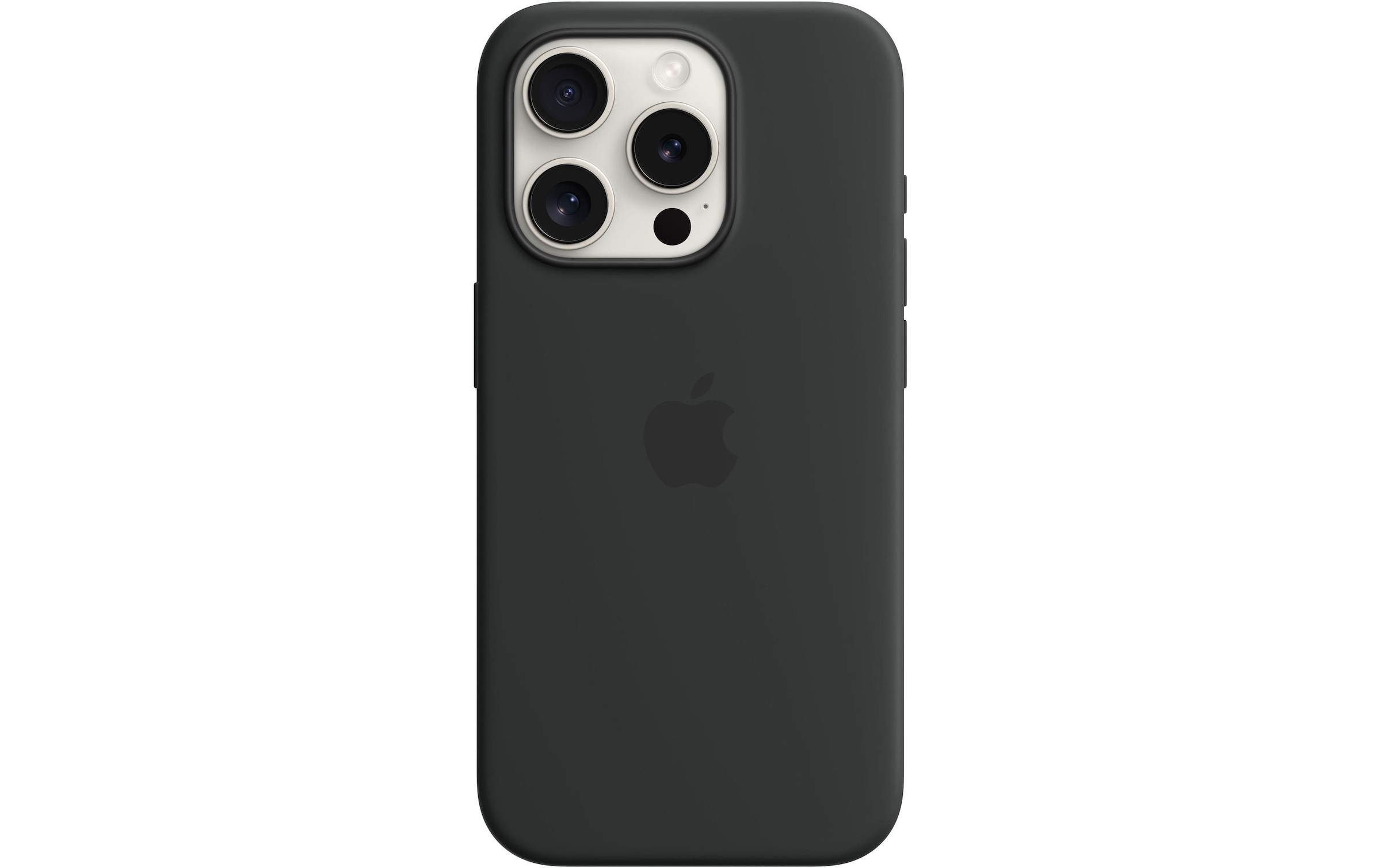 Apple Smartphone Silikon Case mit MagSafe, iPhone 15 Pro, Schwarz