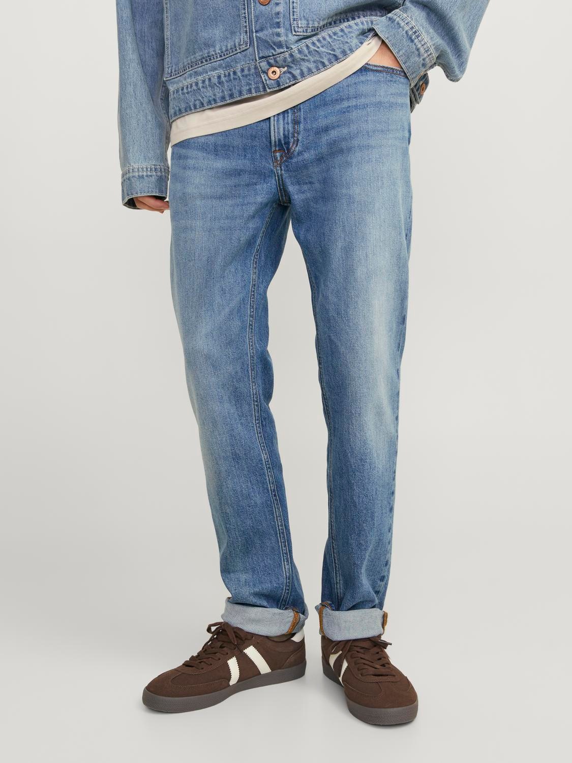 Jack & Jones Regular-fit-Jeans »JJICLARK im Used-Look, Stretchkomfort und niedrige Leibhöhe« Baumwolle, regular fit