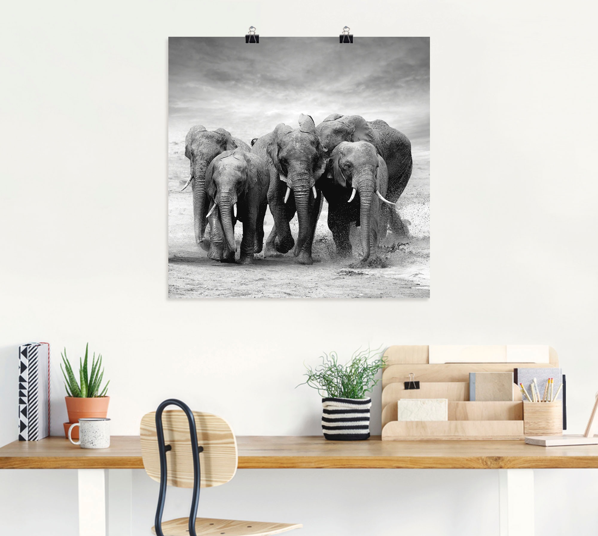 Artland Wandbild »Elefanten«, Wildtiere, (1 St.), als Leinwandbild, Poster, Wandaufkleber in verschied. Grössen