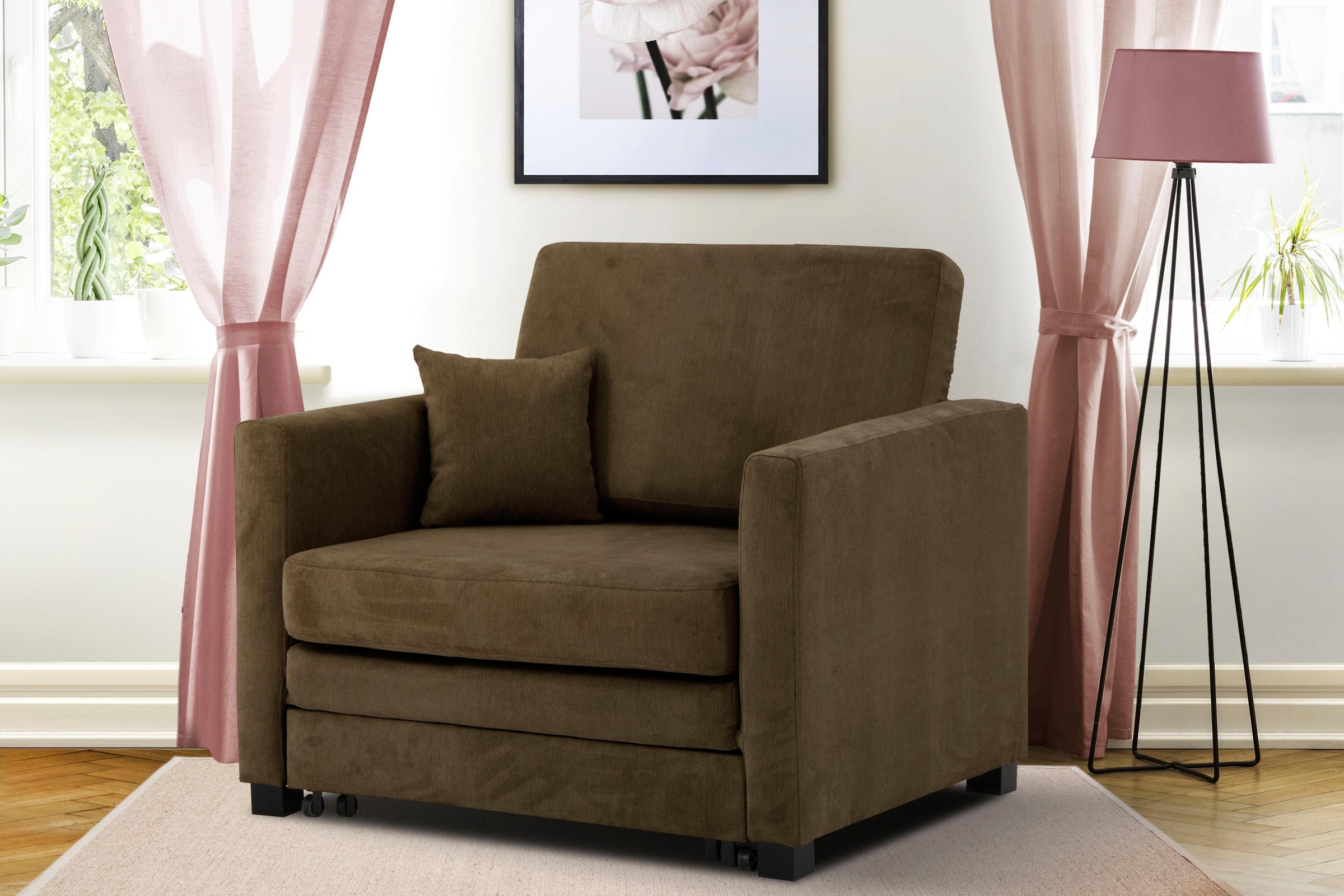 Home affaire Sessel »Mexico Schlafsessel«, mit ausziehbarer Schlaffunktion, B/T/H: 98/83/87 cm