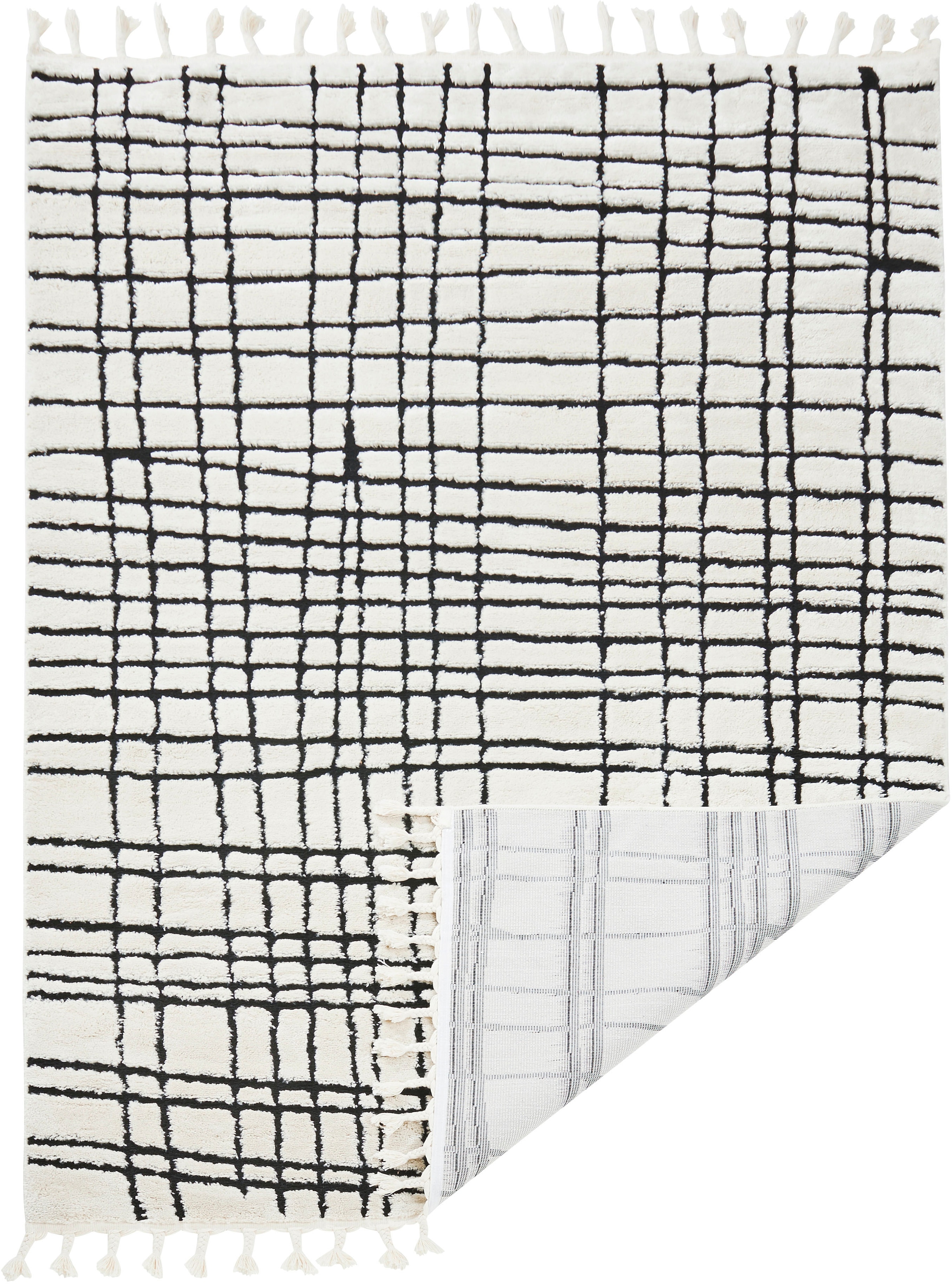 ❤ done.® Teppich »RIVER«, Jelmoli-Online Design, mit Scandi Hoch-Tief Fransen kariert, im modernes Shop rechteckig, kaufen Effekt