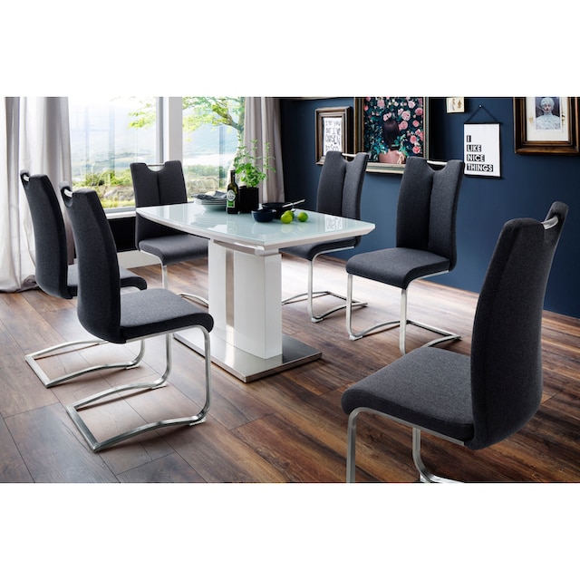MCA furniture Esstisch »Najuma«, Bootsform weiss mit Synchronauszug,  Sicherheitsglas online kaufen | Jelmoli-Versand