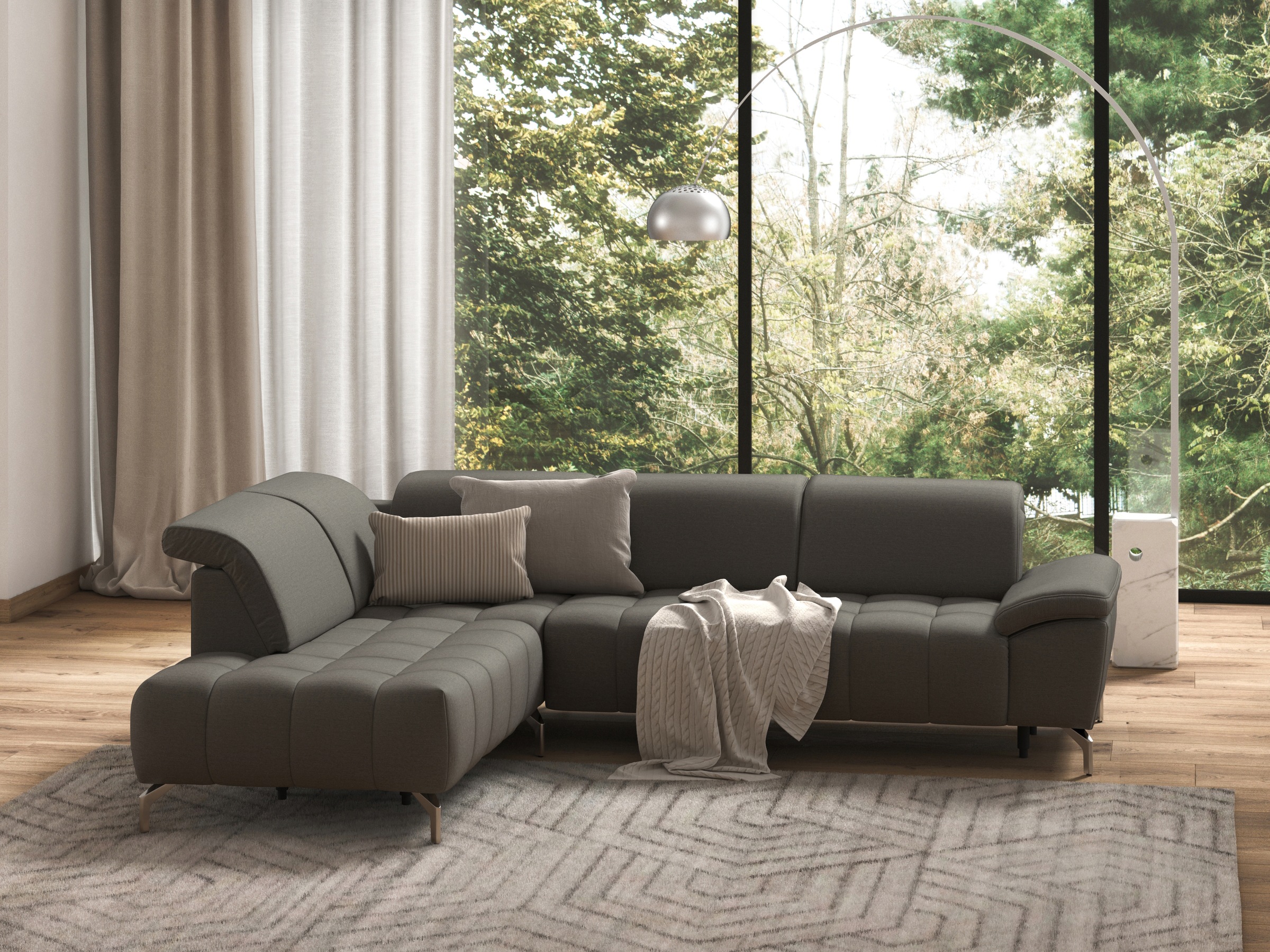 sit&more Ecksofa »Cool L-Form«, wahlweise mit Kopfteilverstellung und Vorziehsitz, motorisch