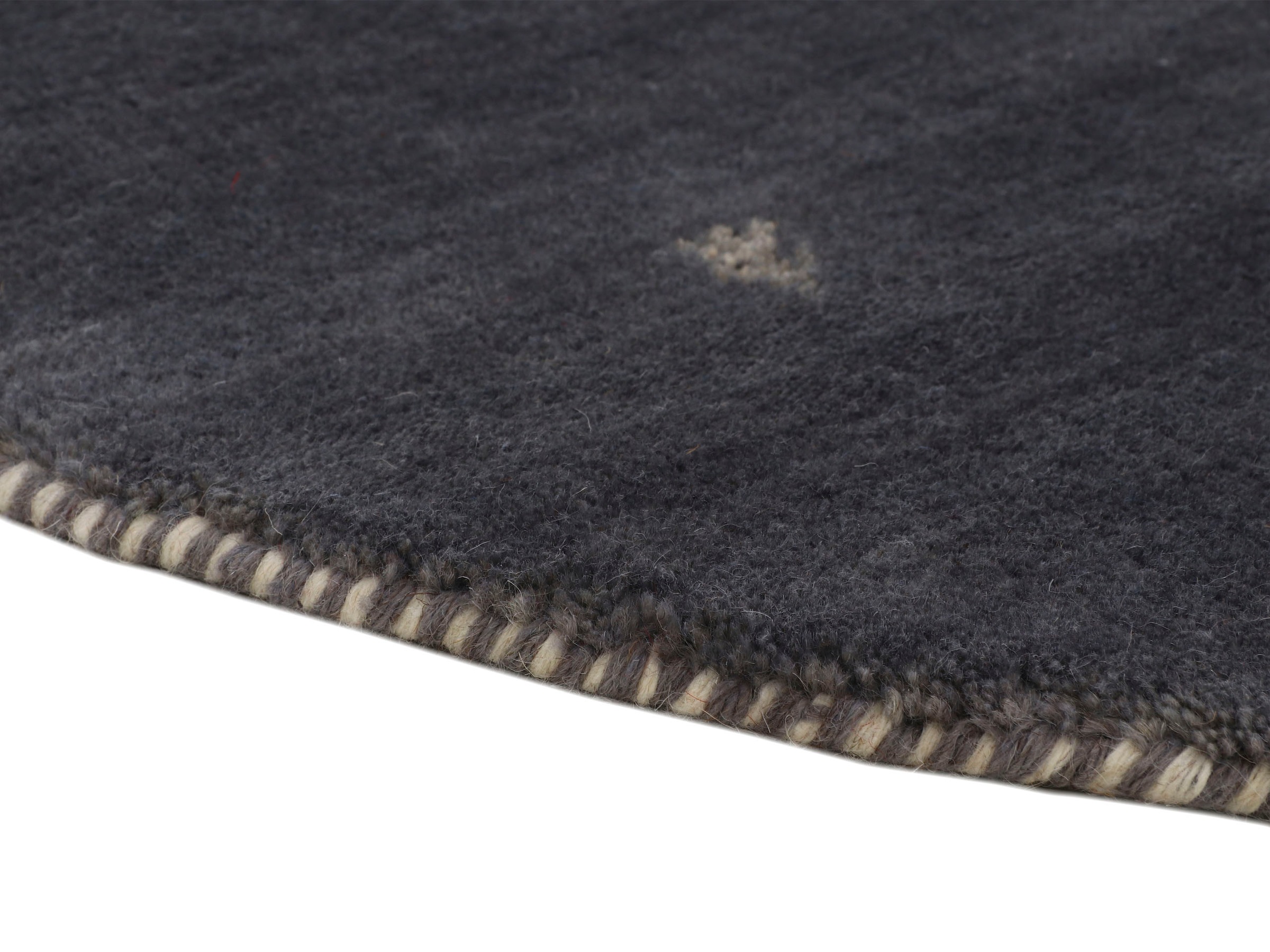 carpetfine Wollteppich »Gabbeh Uni«, rund, 15 mm Höhe, reine Wolle handgewebt, Gabbeh Tiermotiv warmes Raumklima viele Grössen