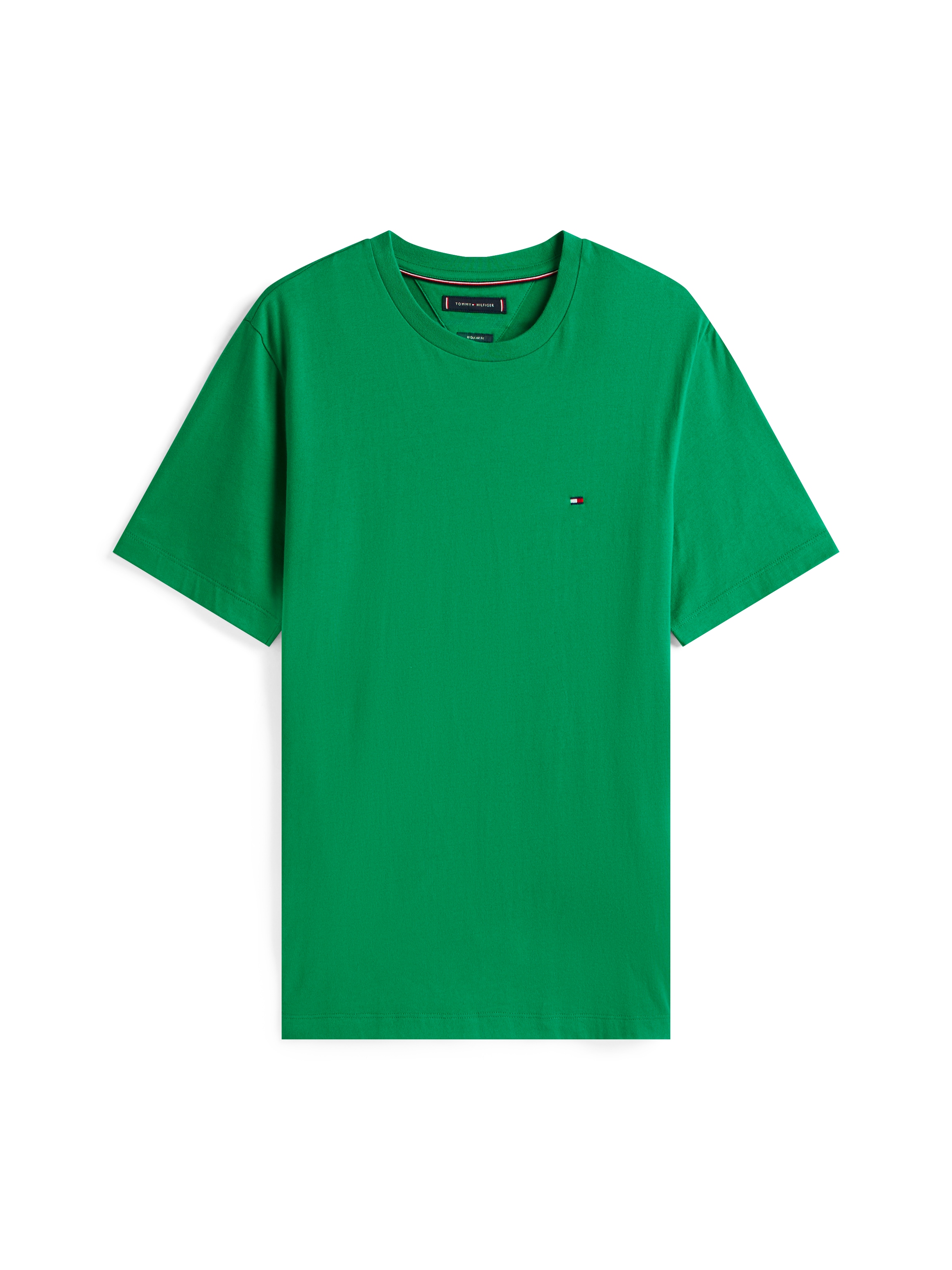 Tommy Hilfiger T-Shirt »ESSENTIAL REG FIT SOLID TEE mit Stickerei und Rundhals«, unifarben, casual, regular fit, Baumwolle, Rundhals