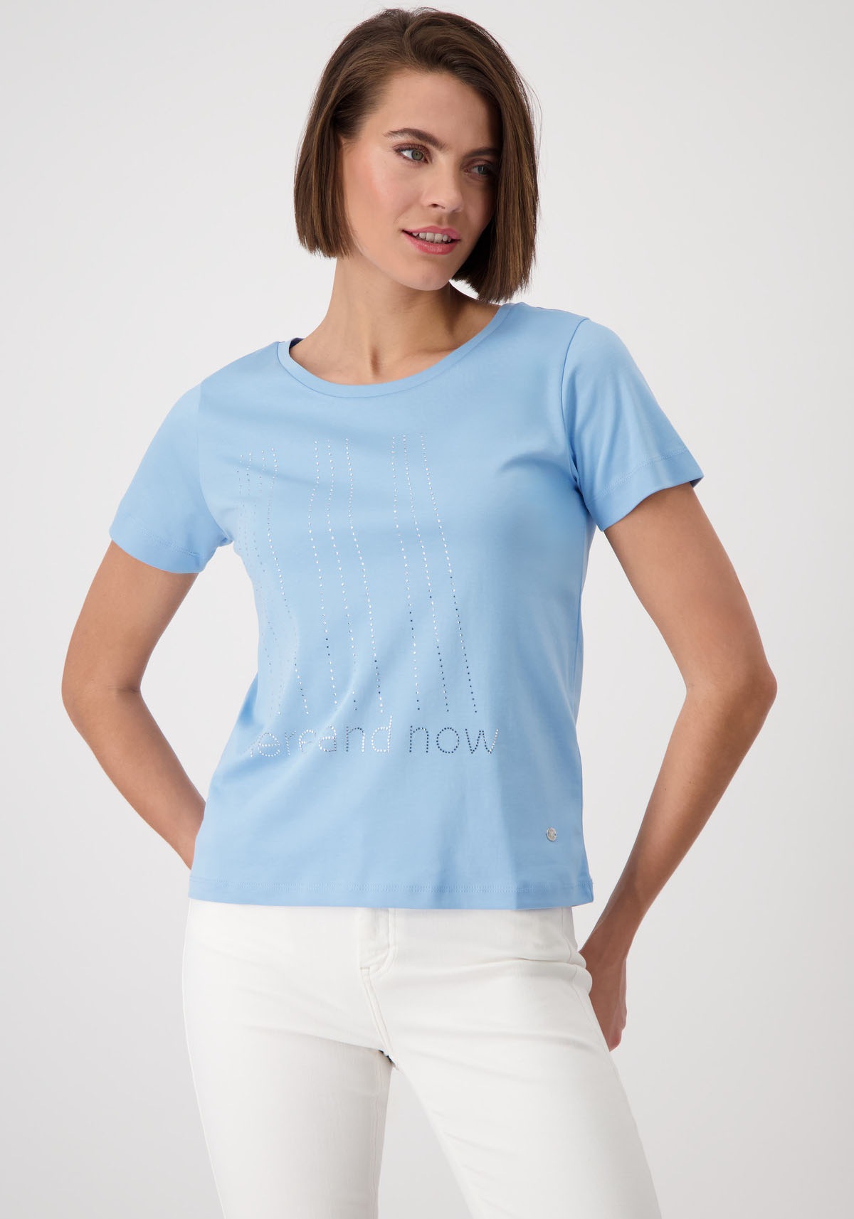 Monari Rundhalsshirt mit Glitzernieten