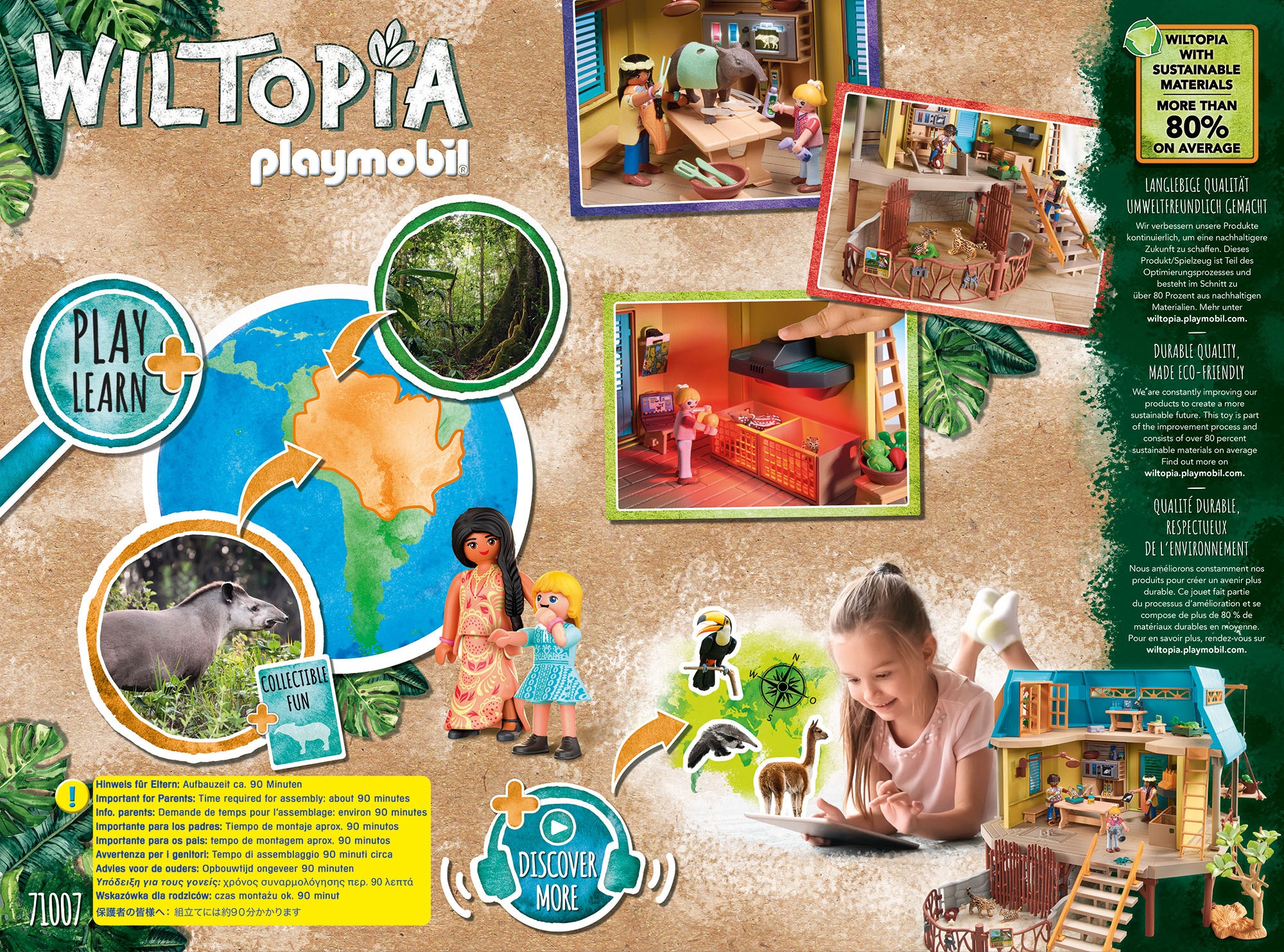 Playmobil® Konstruktions-Spielset »Wiltopia - Tierpflegestation (71007), Wiltopia«, (347 St.), teilweise aus recyceltem Material; Made in Europe