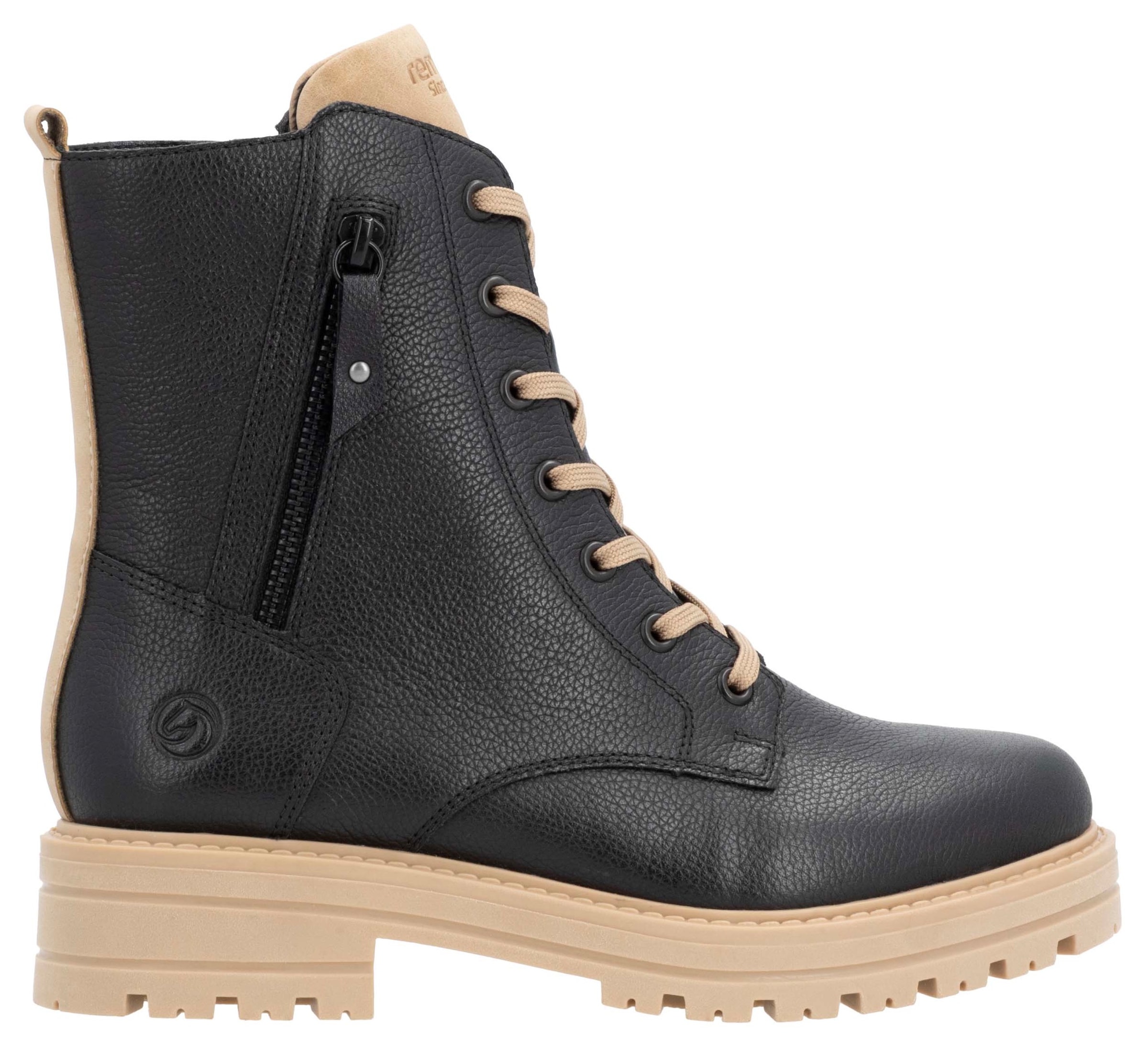 Remonte Winterboots, Blockabsatz, Winterstiefelette, Schnürboots mit Zierreissverschluss