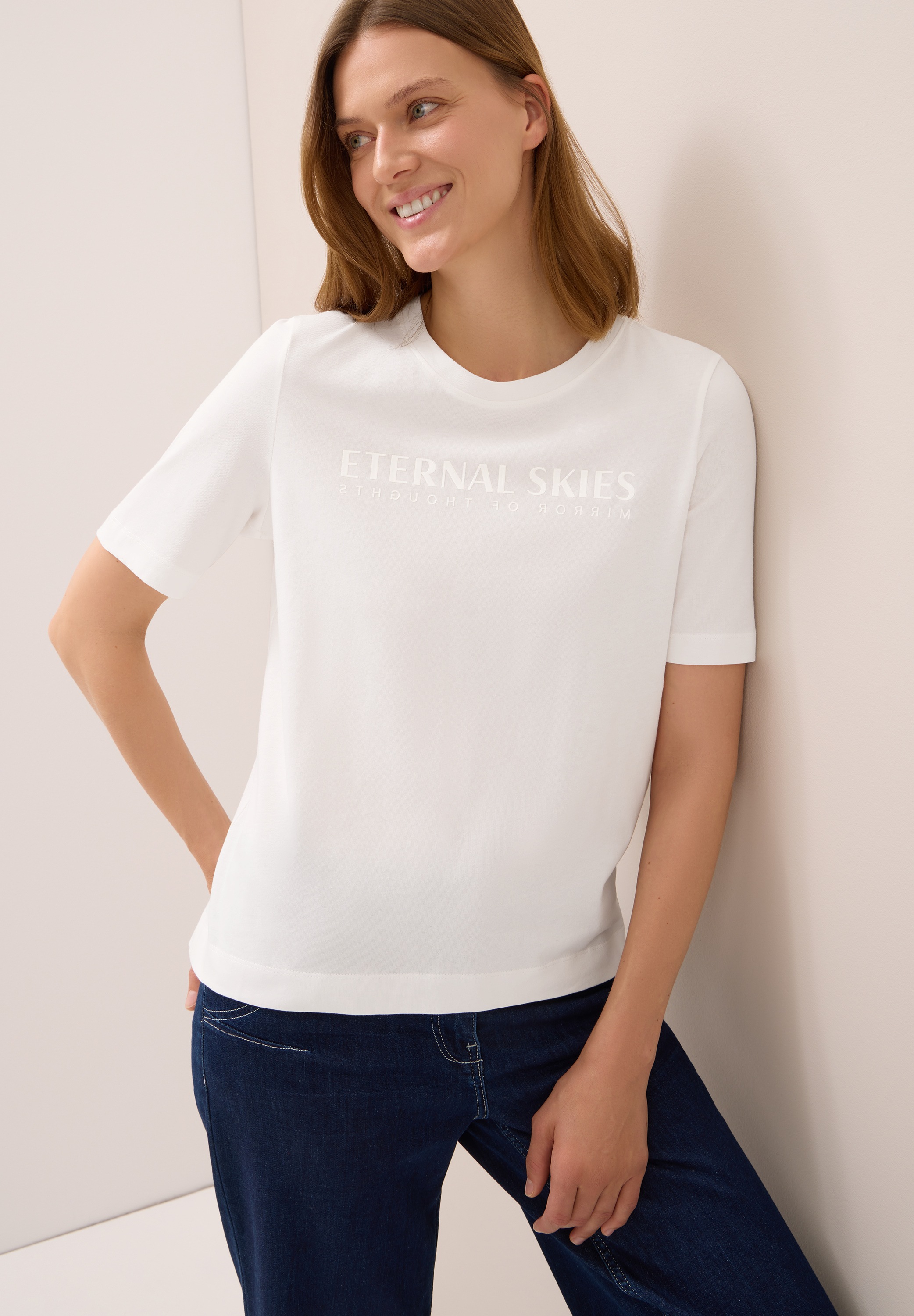 Cecil T-Shirt mit Wording Artwork