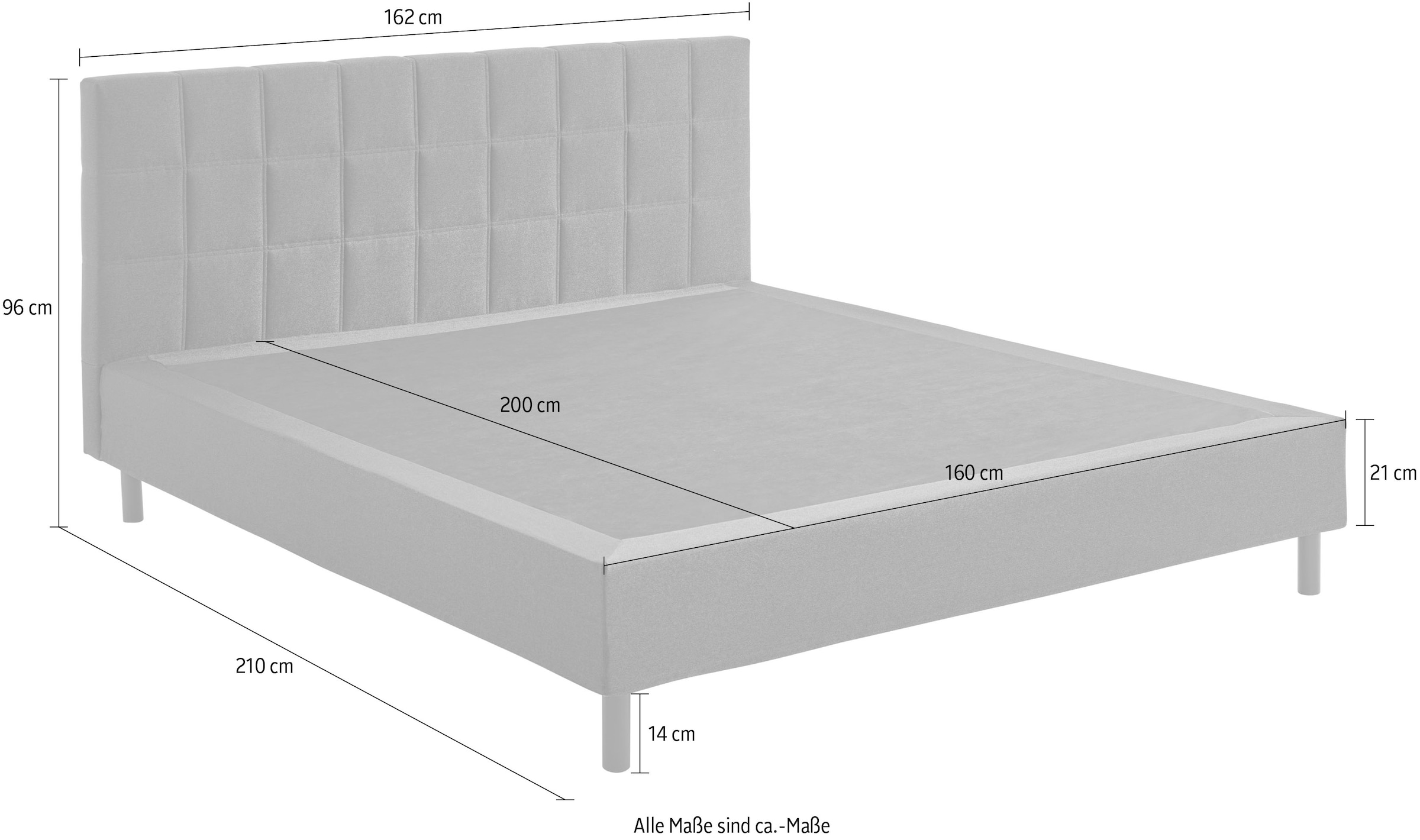 ATLANTIC home collection Boxbett Nikola, Massivholzfüsse, mit und ohne Matratze lieferbar