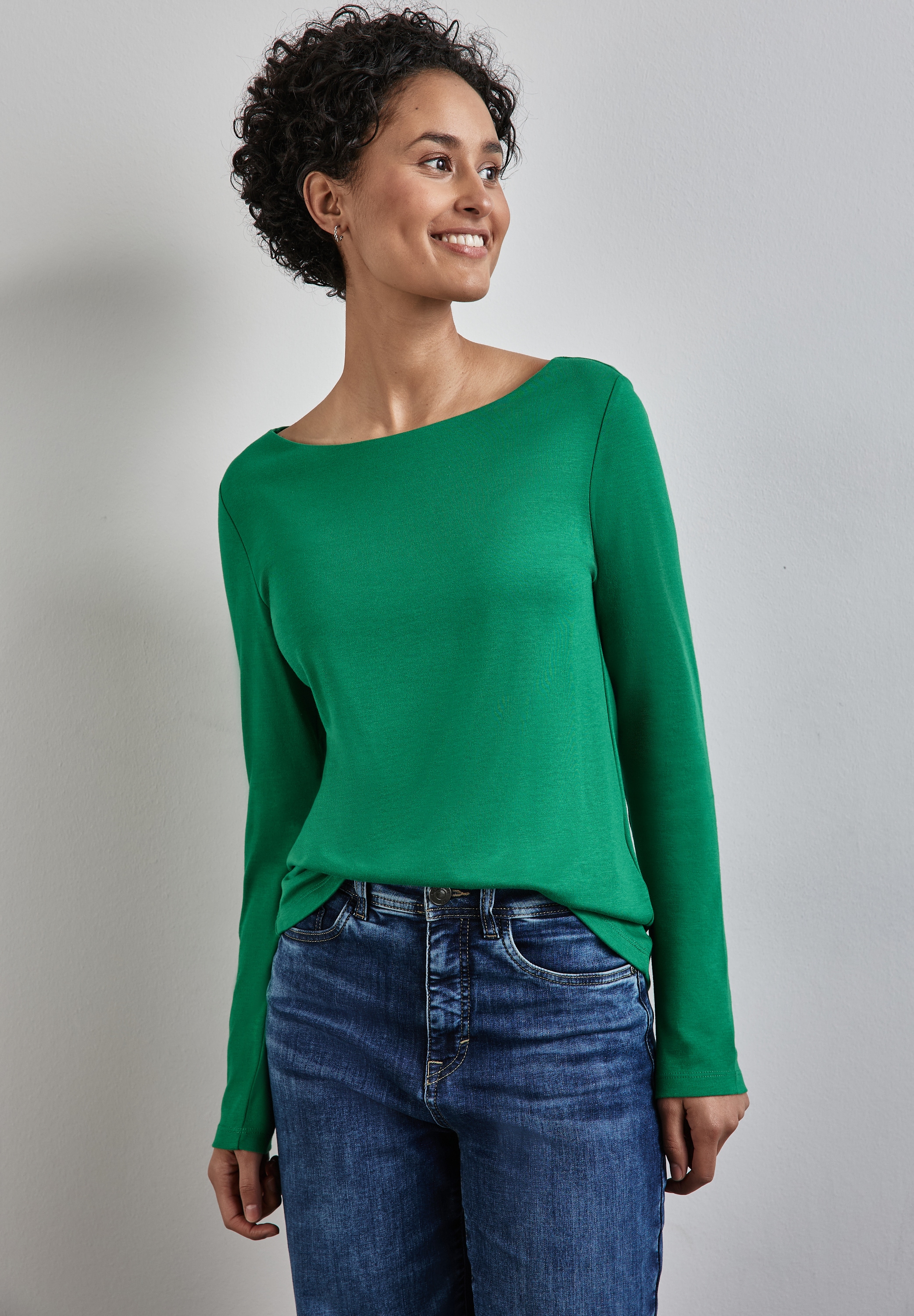 STREET ONE Langarmshirt »Style Lanea«, mit U-Boot Ausschnitt