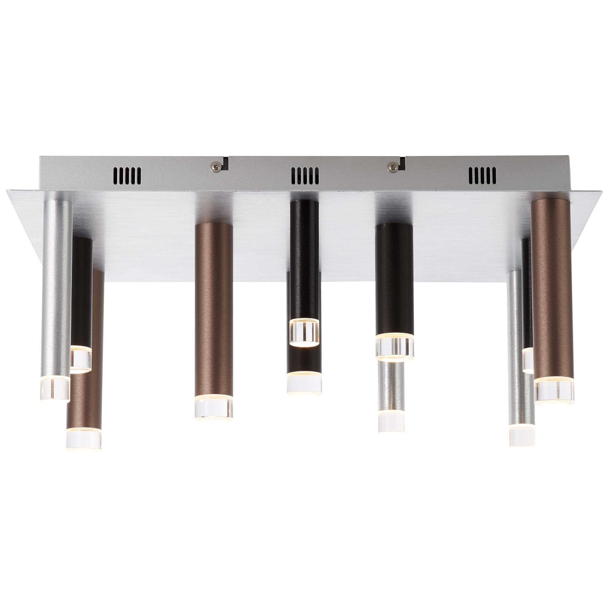 Brilliant Deckenleuchte »Cembalo«, 12 flammig, Leuchtmittel LED-Modul | LED fest integriert, LED Deckenlampe eckig 12flg braun/Kaffee