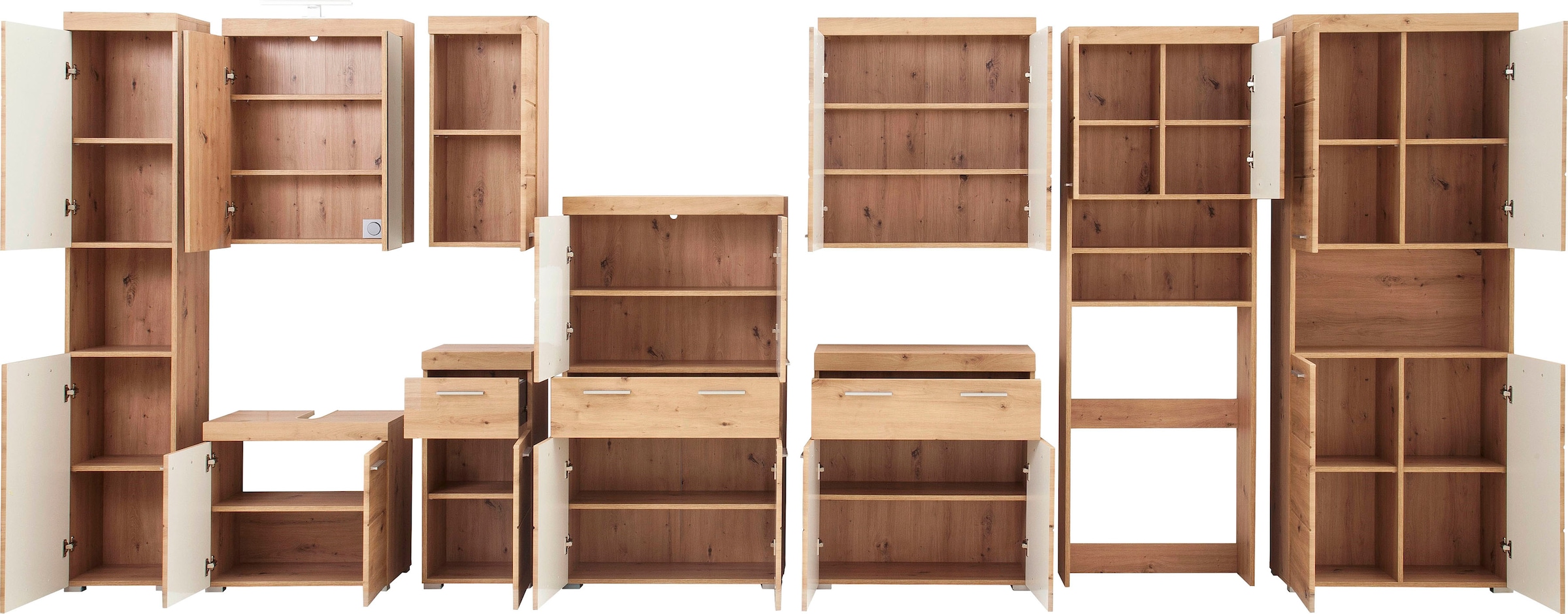 INOSIGN Midischrank »Avena«, Badschrank mit einer Schublade und 4 Türen - Masse (B/T/H) 73/31/130 cm