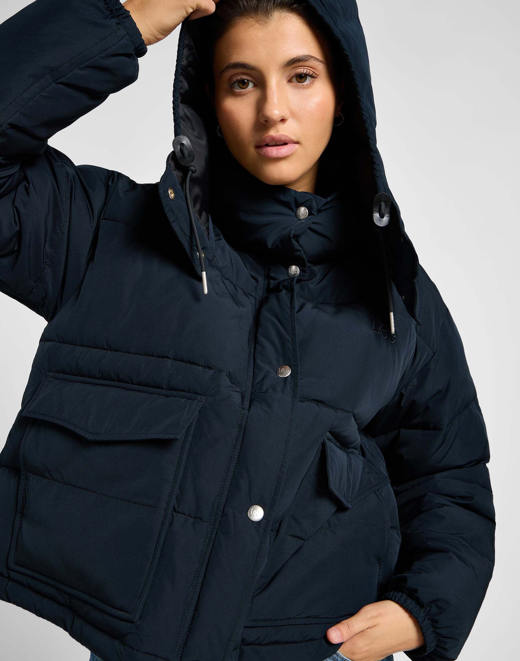 Lee® Steppjacke »LEE Steppjacke Hooded Short Puffer«