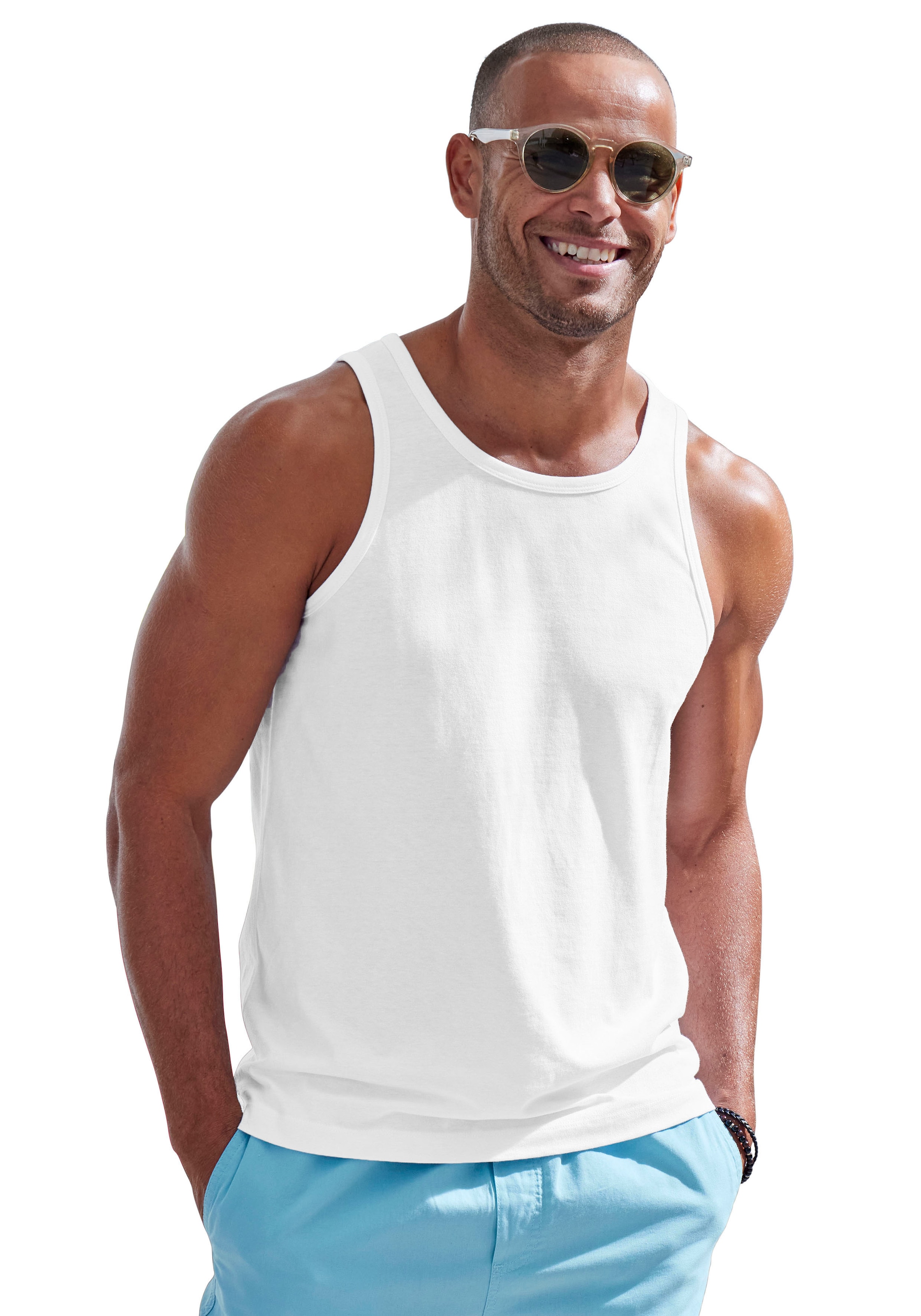 John Devin Tanktop, (Packung, 2 tlg.), in schöner Melange-Optik