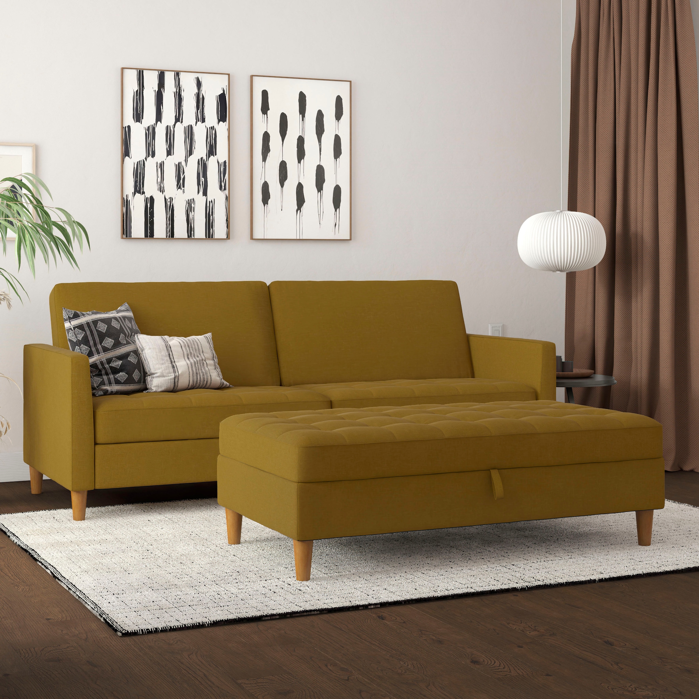 Dorel Home 3-Sitzer »Presley«, Sofa mit Bett-Funktion und verstellbarer Rückenlehne