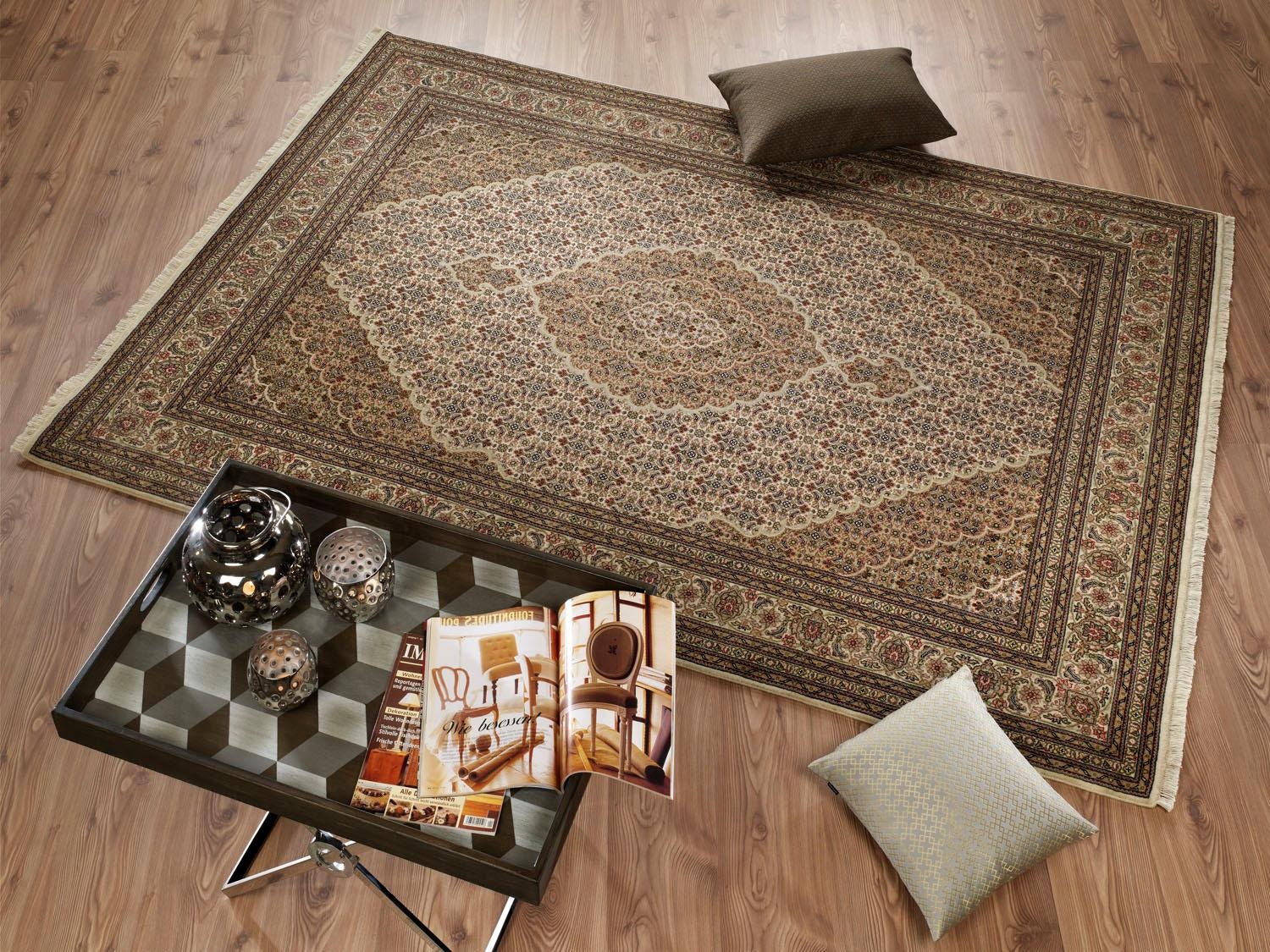 OCI DIE TEPPICHMARKE Orientteppich »Cavari Mahi«, rechteckig, 5 mm Höhe, hochwertig handgeknüpft, mit Fransen, Wohnzimmer