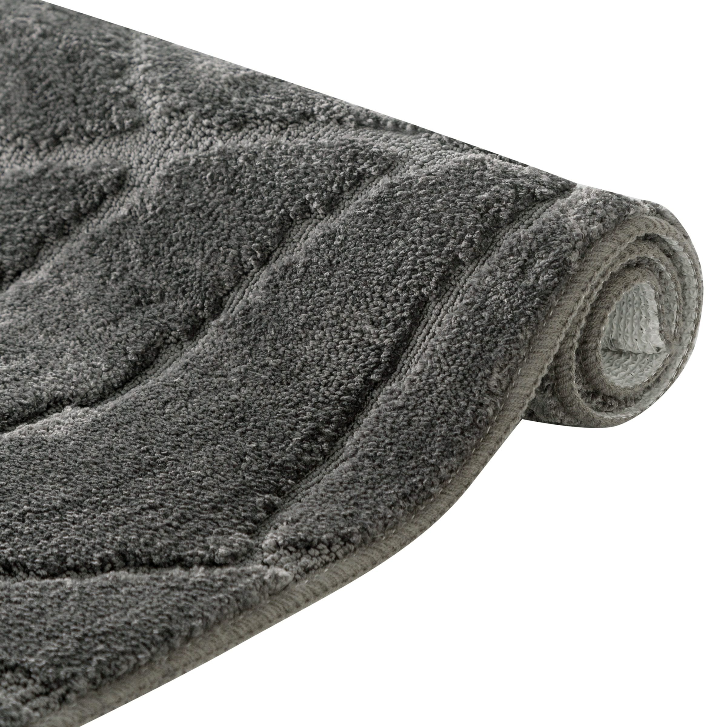 my home Badematte »Epense, Badvorleger, Badezimmer Teppich, Duschvorleger«, rutschhemmend beschichtet, fussbodenheizungsgeeignet-schnell trocknend, Badteppich, Uni Farben, Blätter, Blattstruktur, Hoch-Tief Effekt