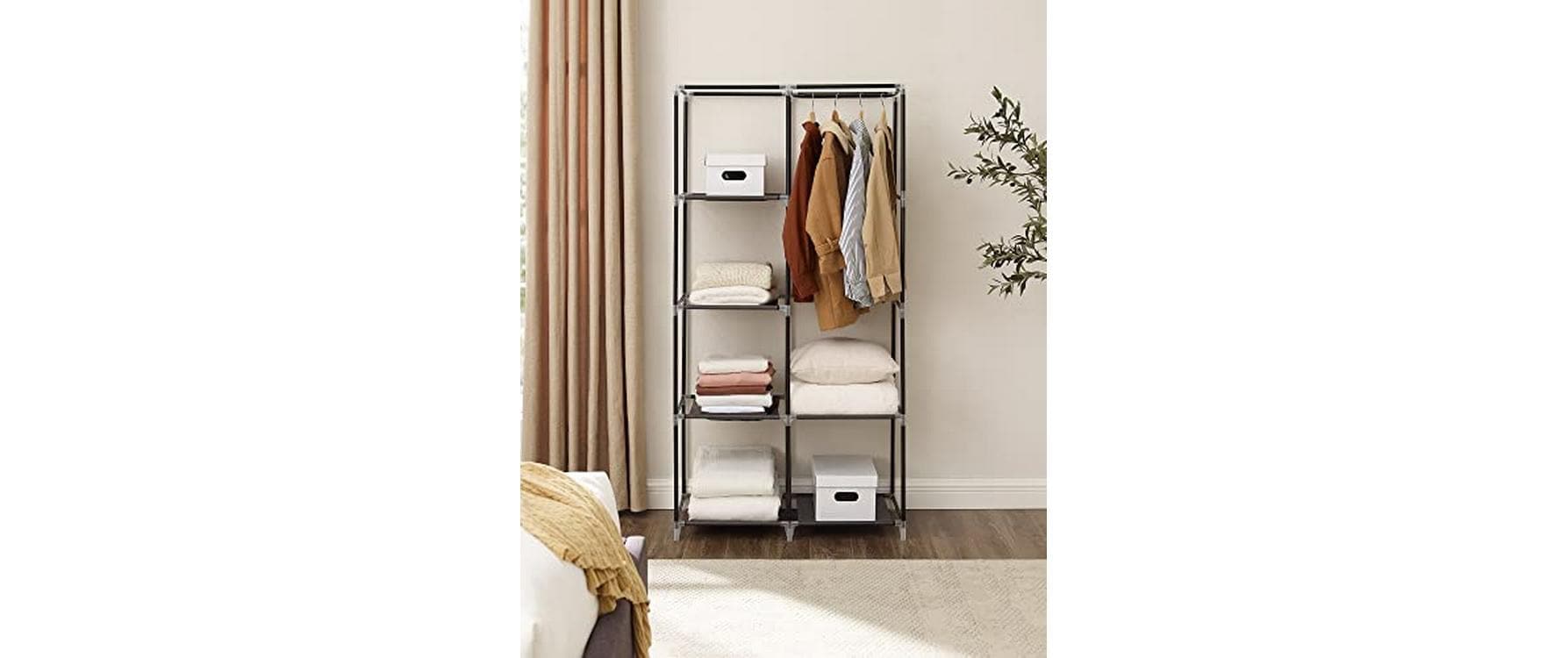 SONGMICS Regal »mit Rolltür 88 x 45 x 170 cm, Schwarz«