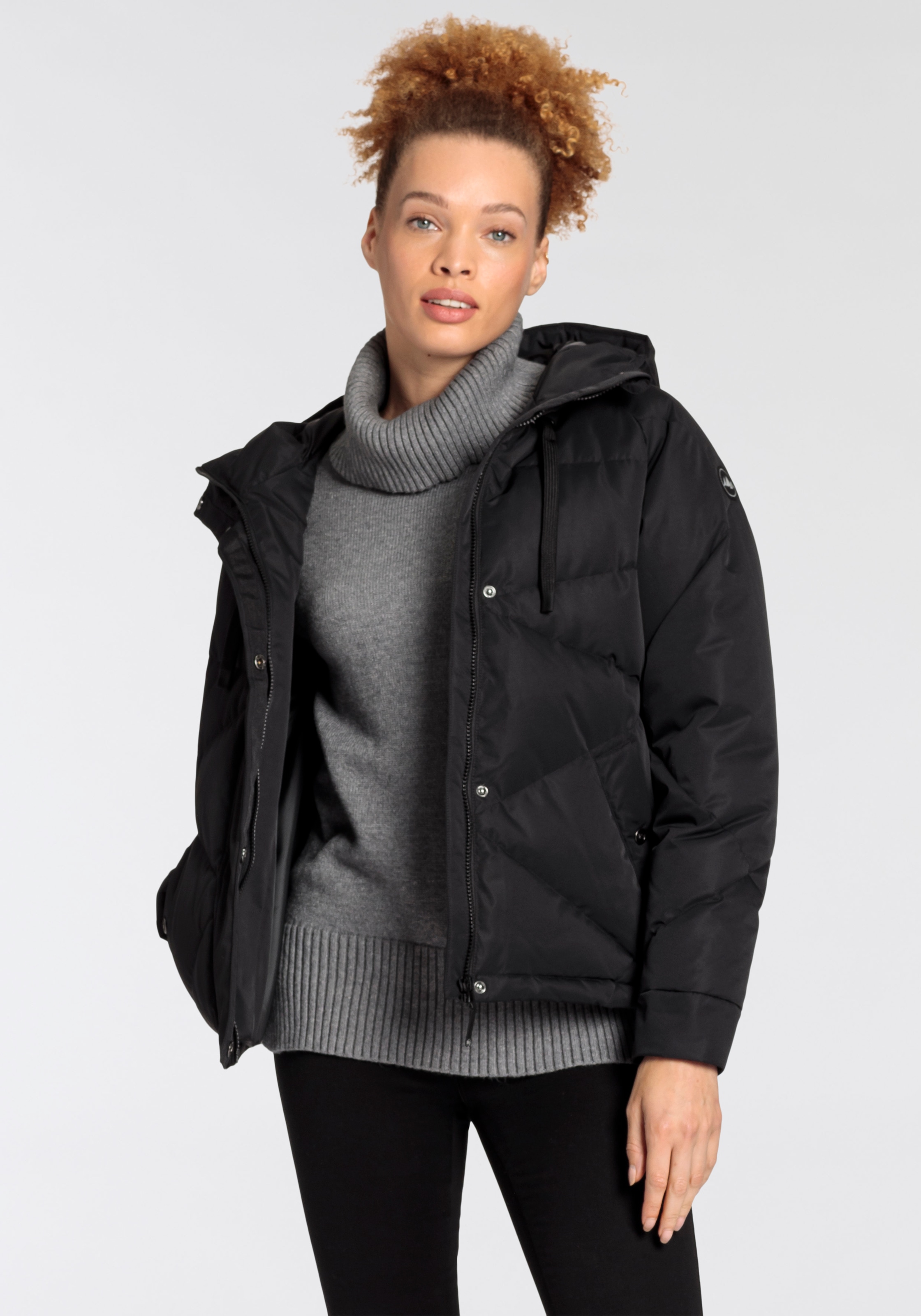 Polarino Daunenjacke, mit Kapuze, im Oversize-Fit, atmungsaktiv, wasserabweisend & isolierend