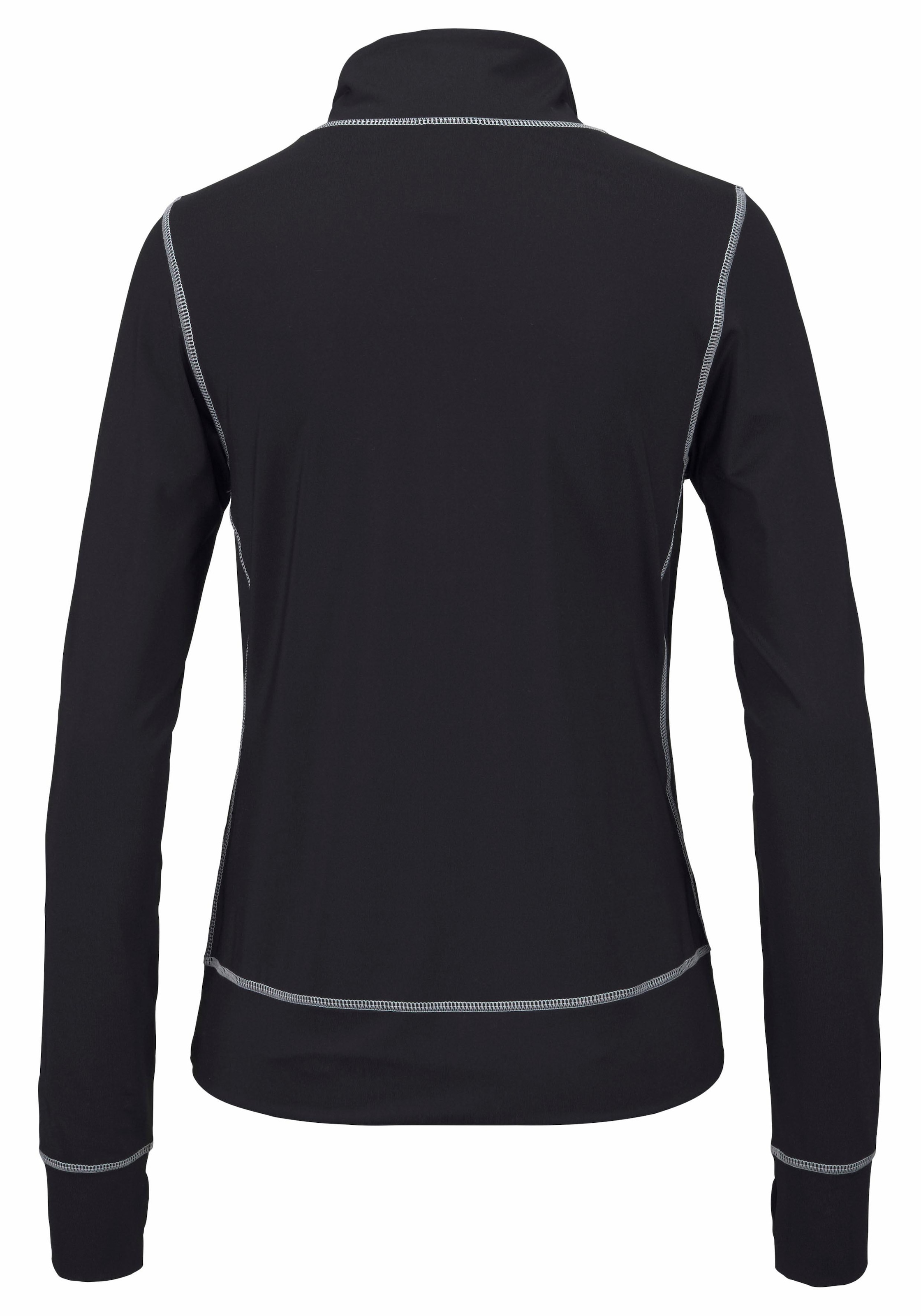 LASCANA ACTIVE Trainingsjacke »-Sportjacke Black Marble«, mit Kontrastnähten und Stehkragen