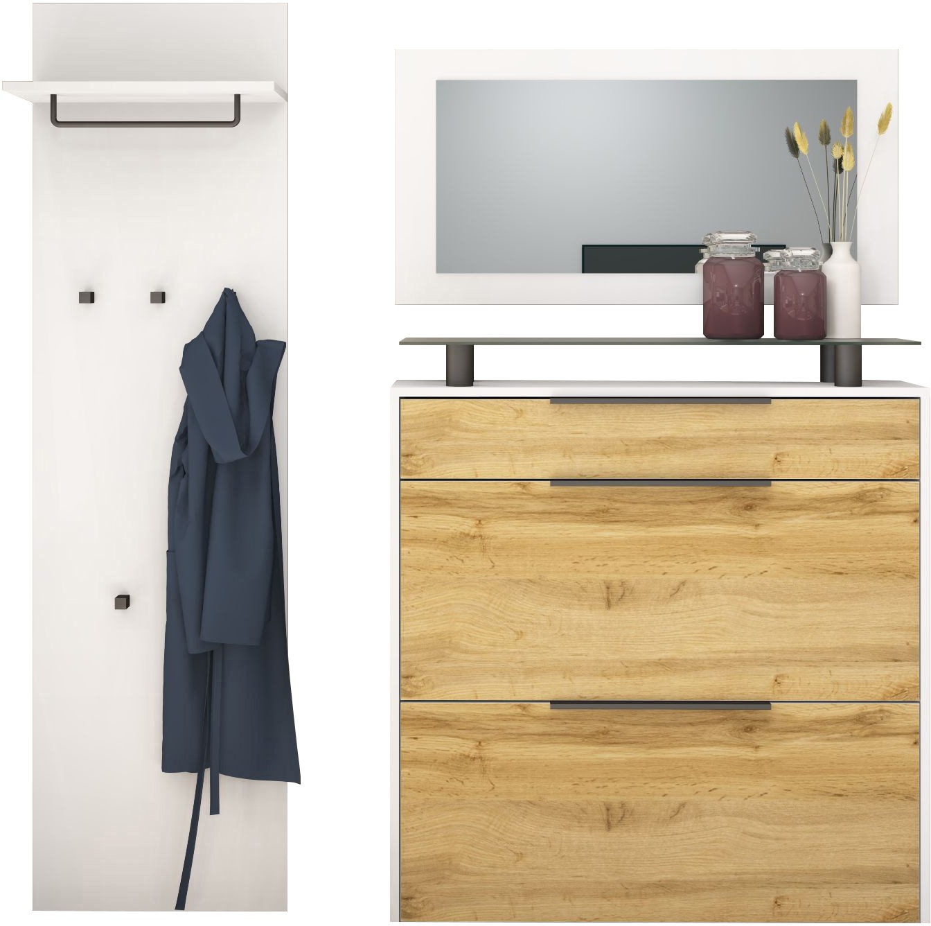 borchardt Möbel Garderoben-Set »Tom«, (3 St.), Schuhschrank hängend